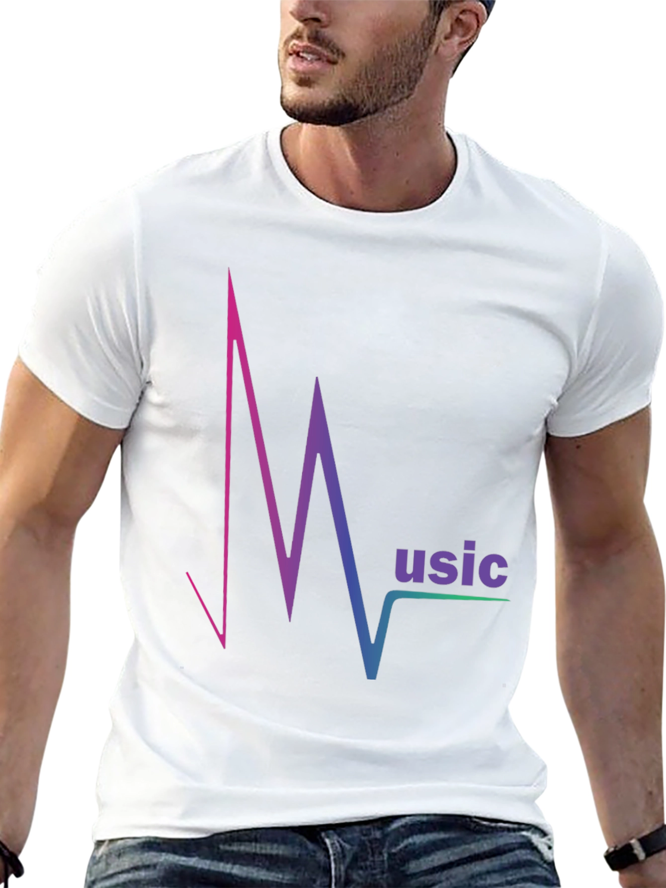 Music Pulse T-Shirt - Gradient Design Comfortable Fit