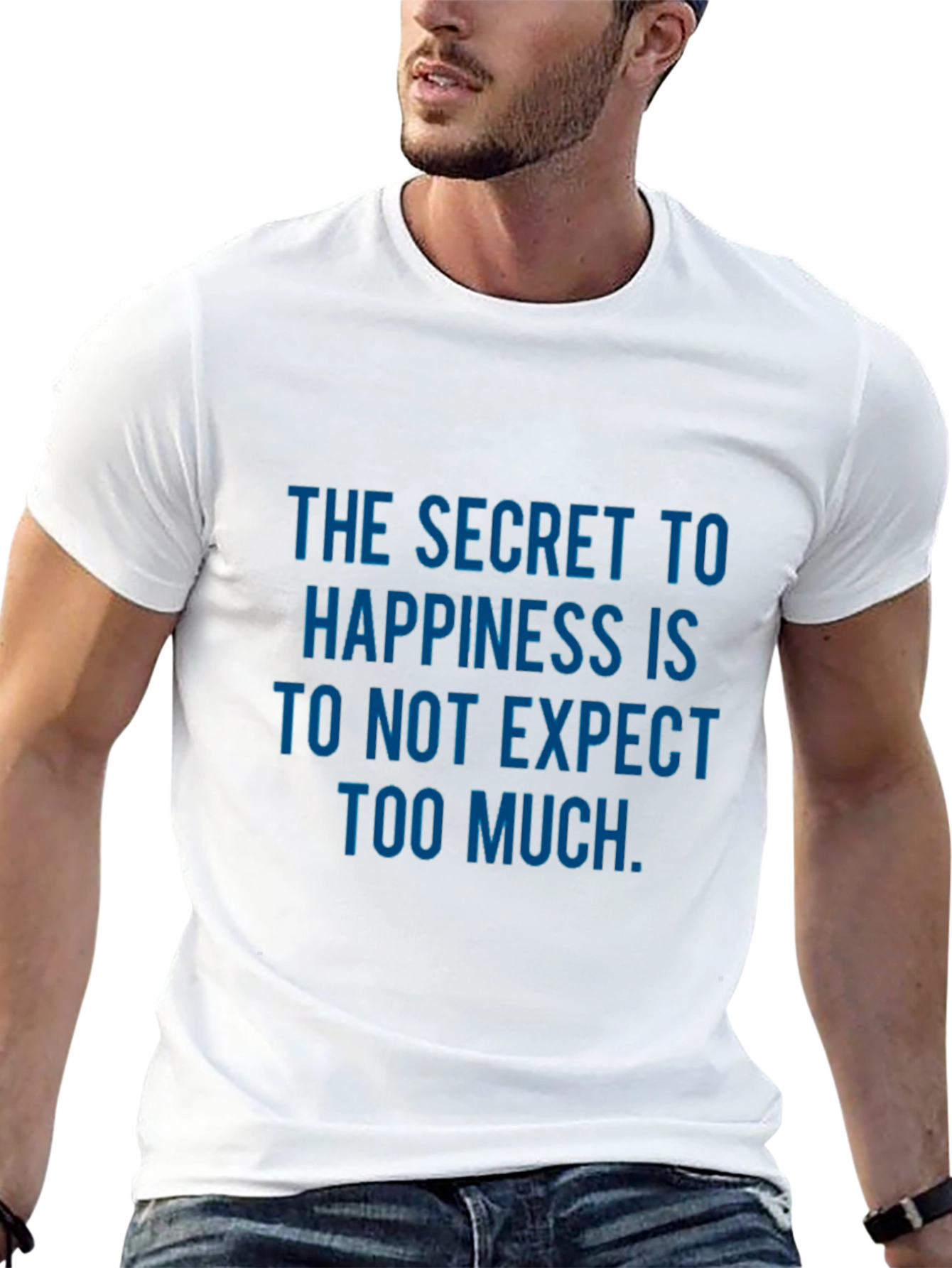 Secret to Happiness Graphic Print Tee - Black