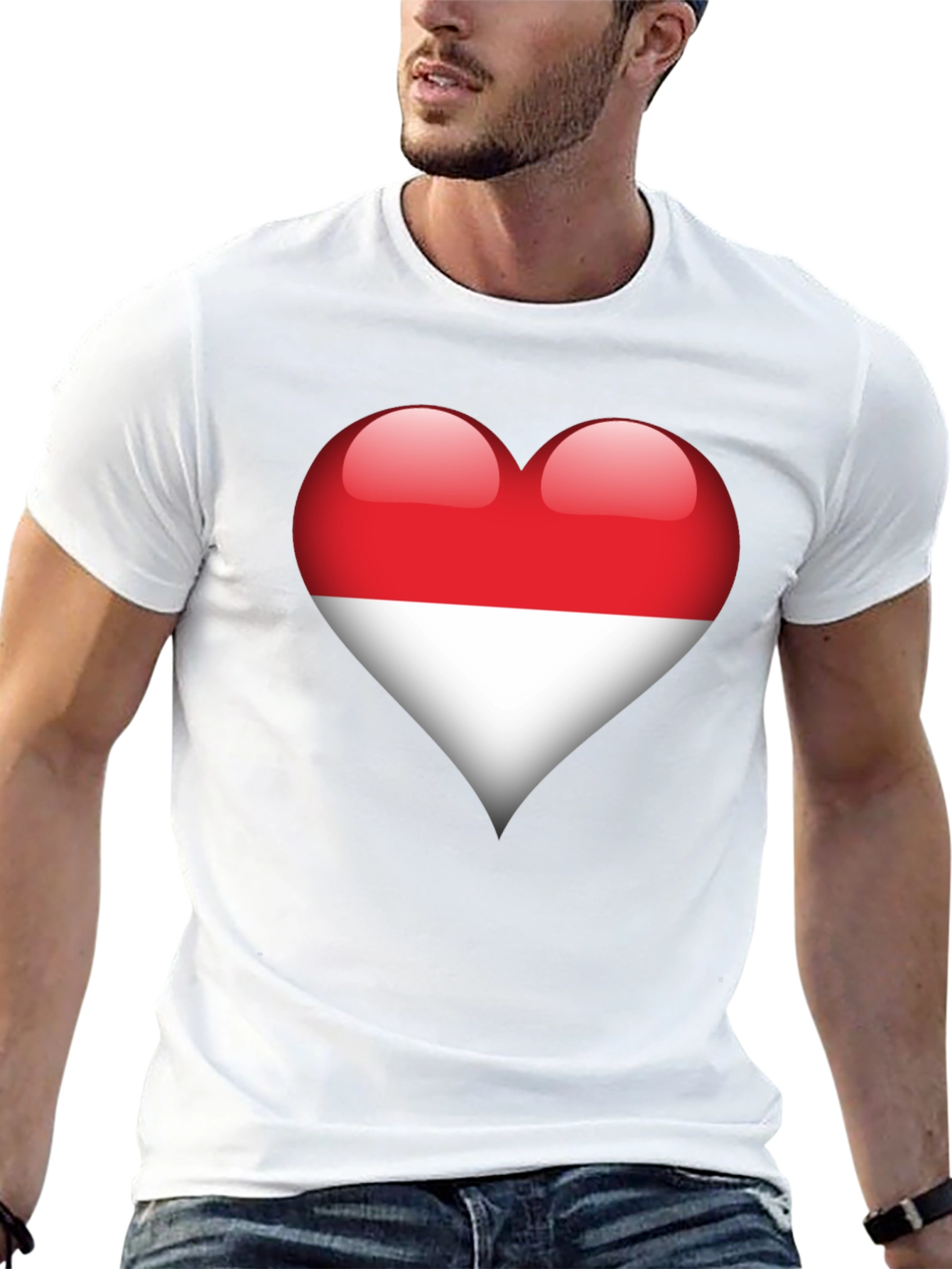 Indonesia Flag Heart T-Shirt - Show Your Love!