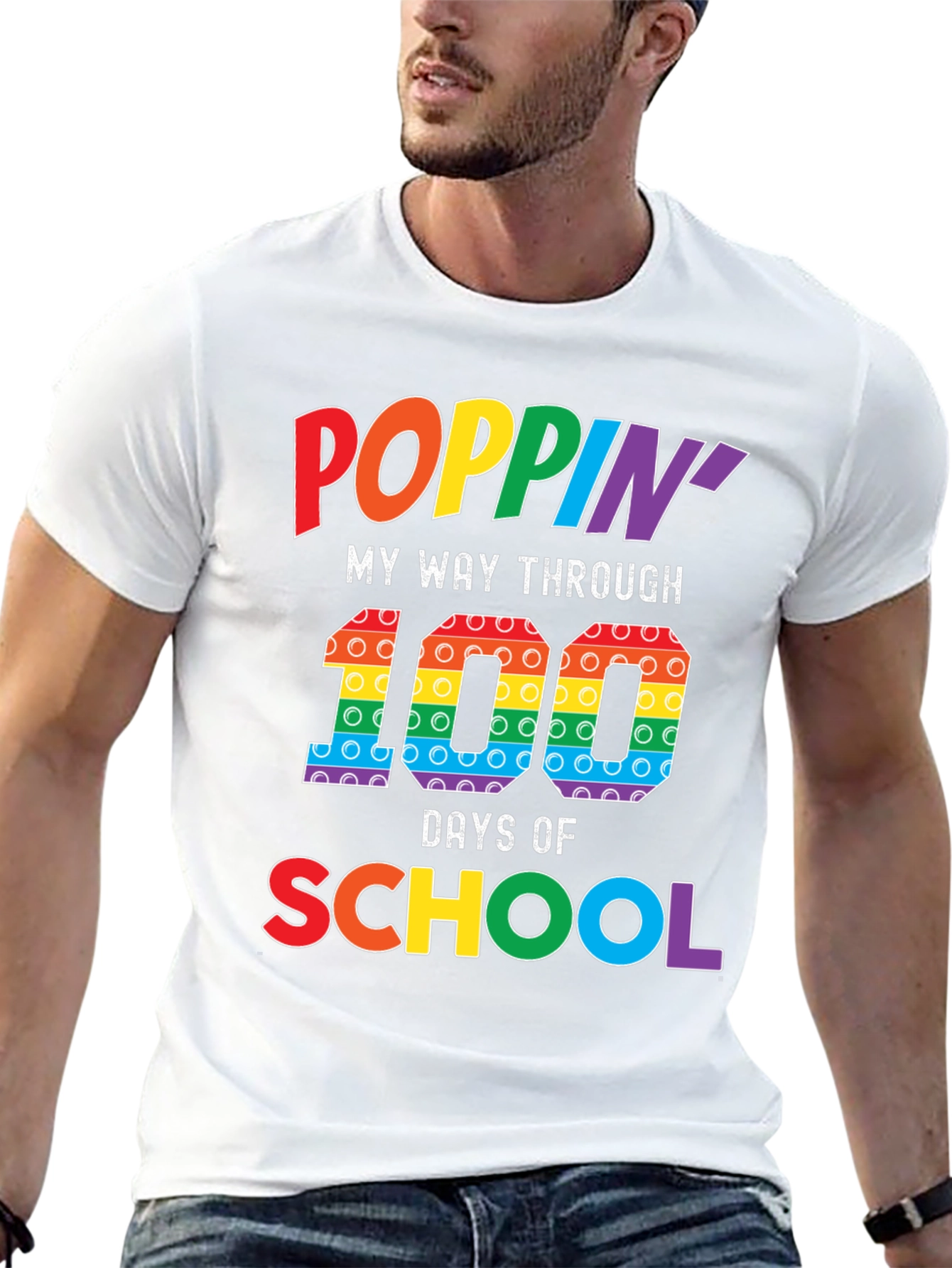 Poppin 100 Days of School Rainbow T-Shirt