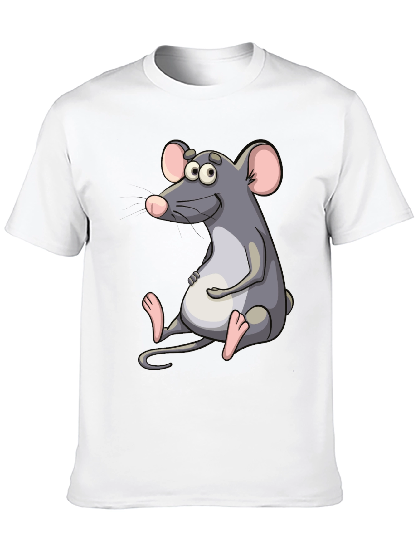 Cartoon Mouse Graphic Tee - Funny Rat Design