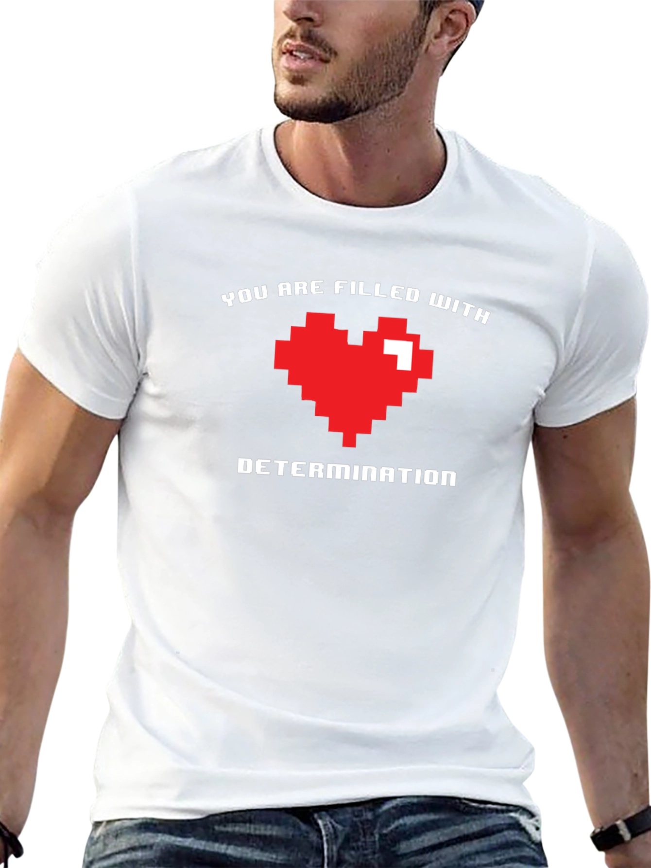 Pixel Heart Determination Graphic T-Shirt