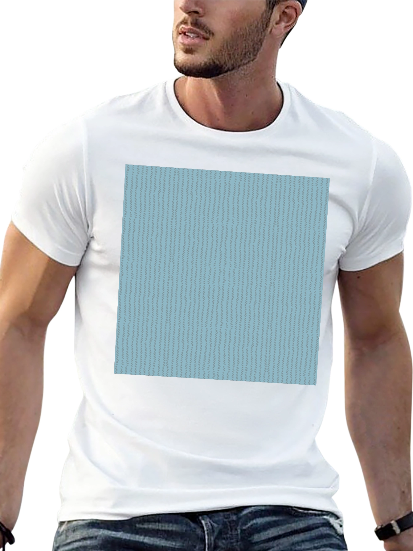 Modern Patterned T-Shirt - Casual Black Tee