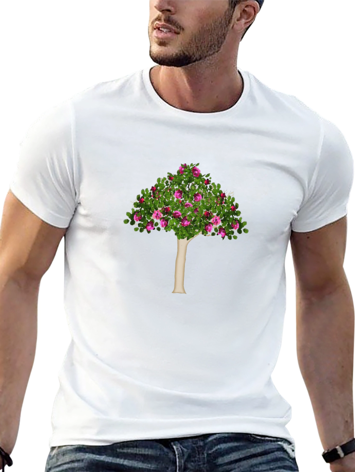 Floral Tree Graphic Tee - Stylish Nature Design