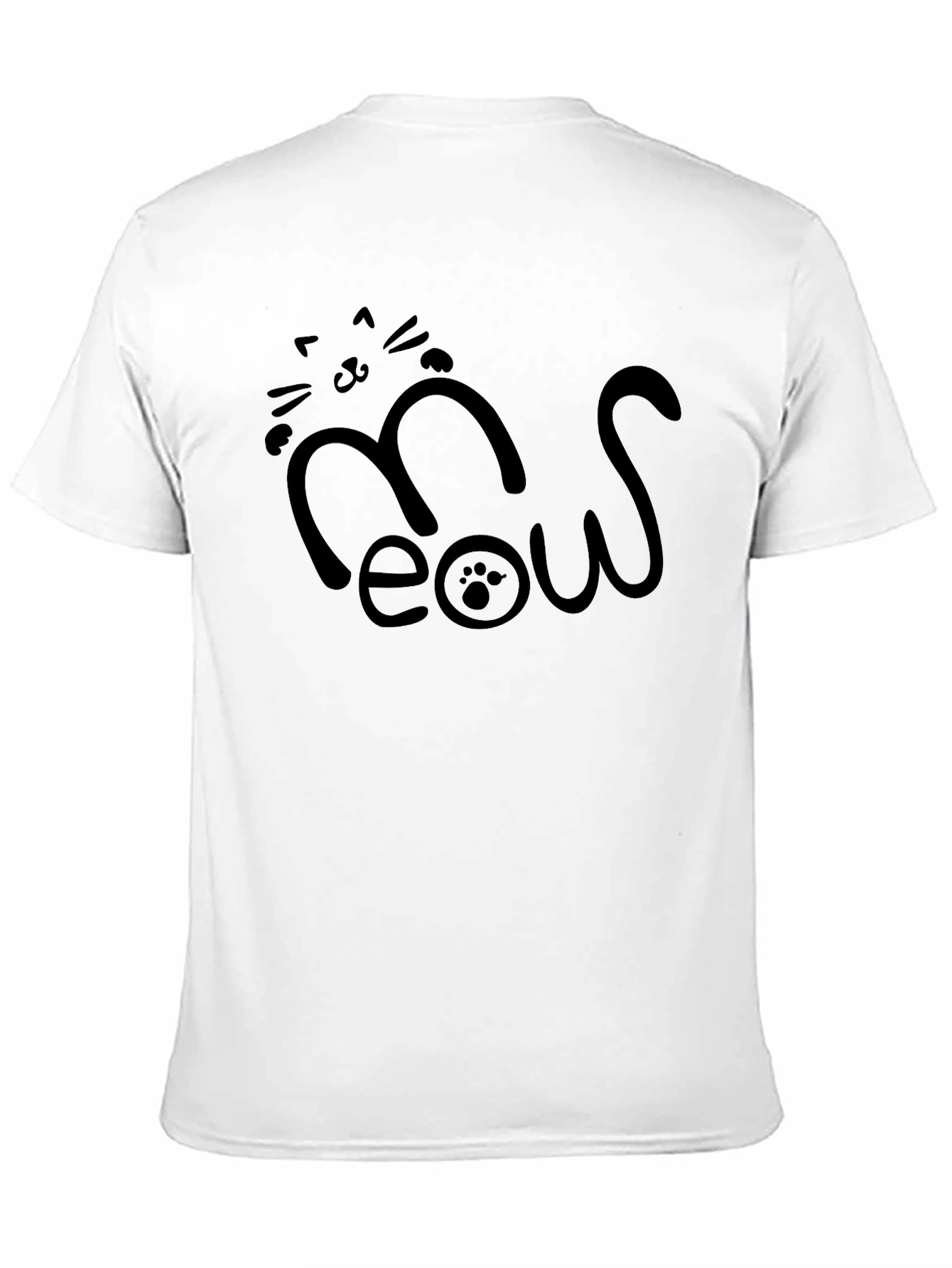Meow Cat Graphic Tee - Casual Style