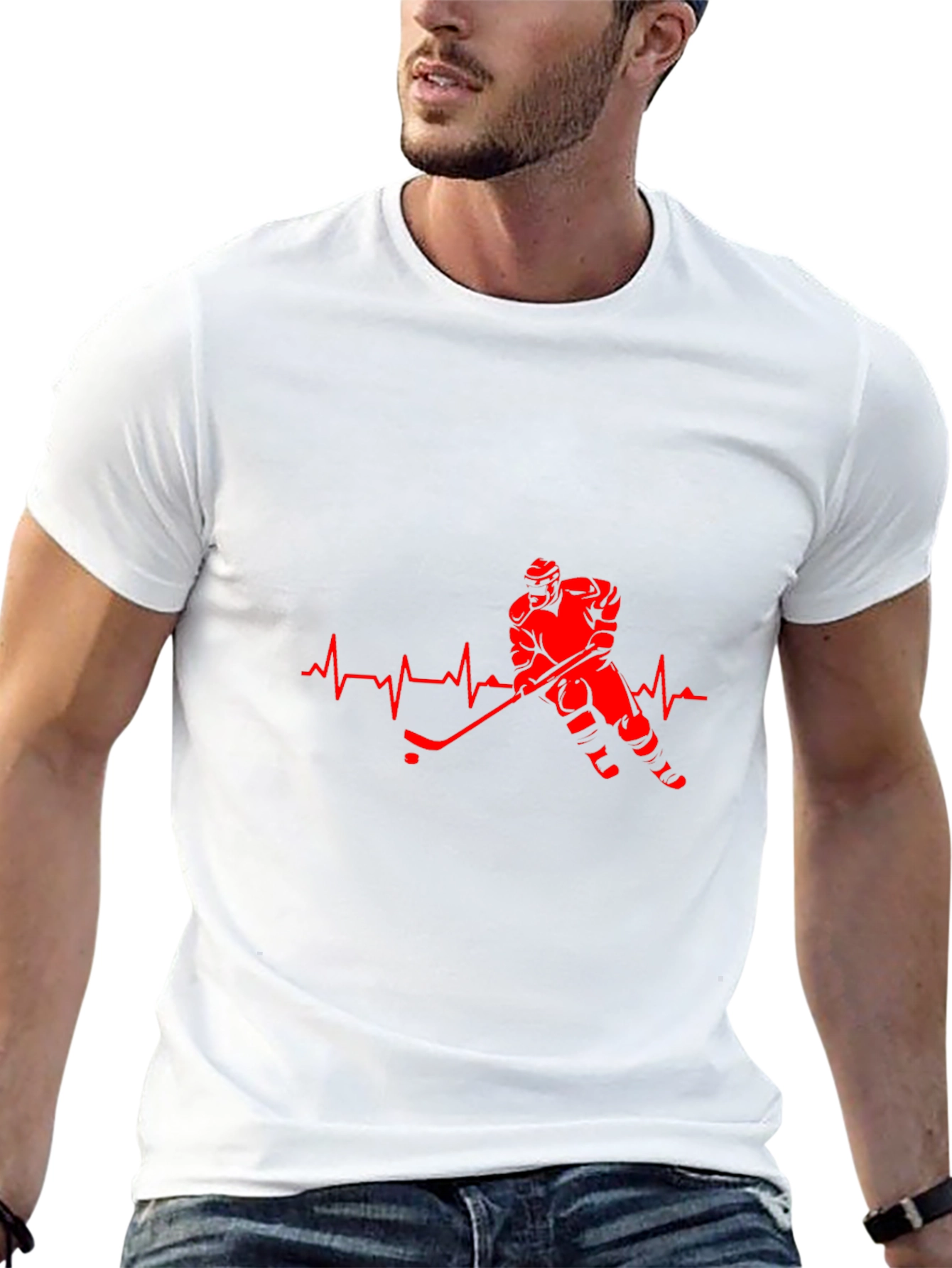 Hockey Heartbeat Black T-Shirt