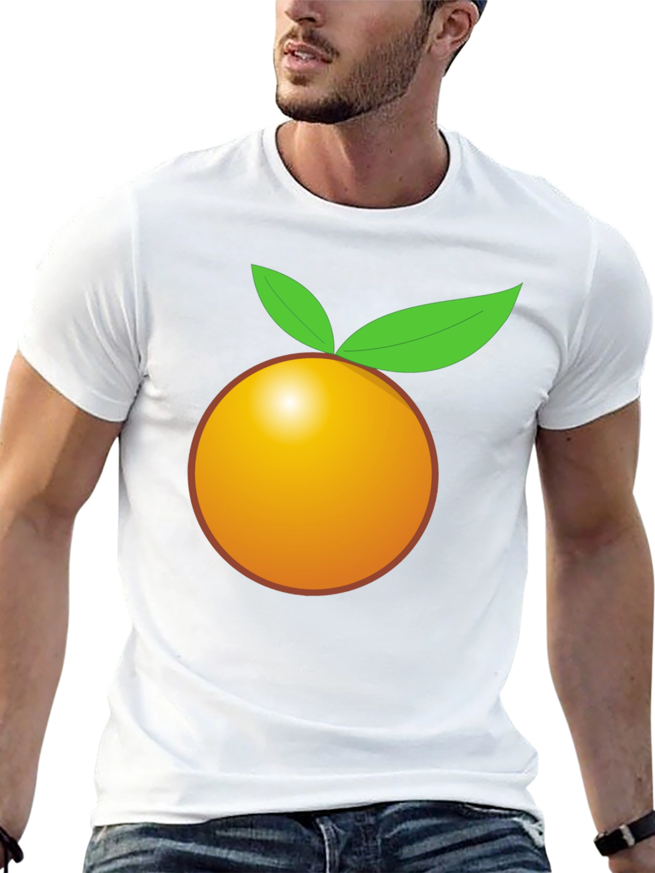 Orange Graphic Tee - Bold Black T-Shirt