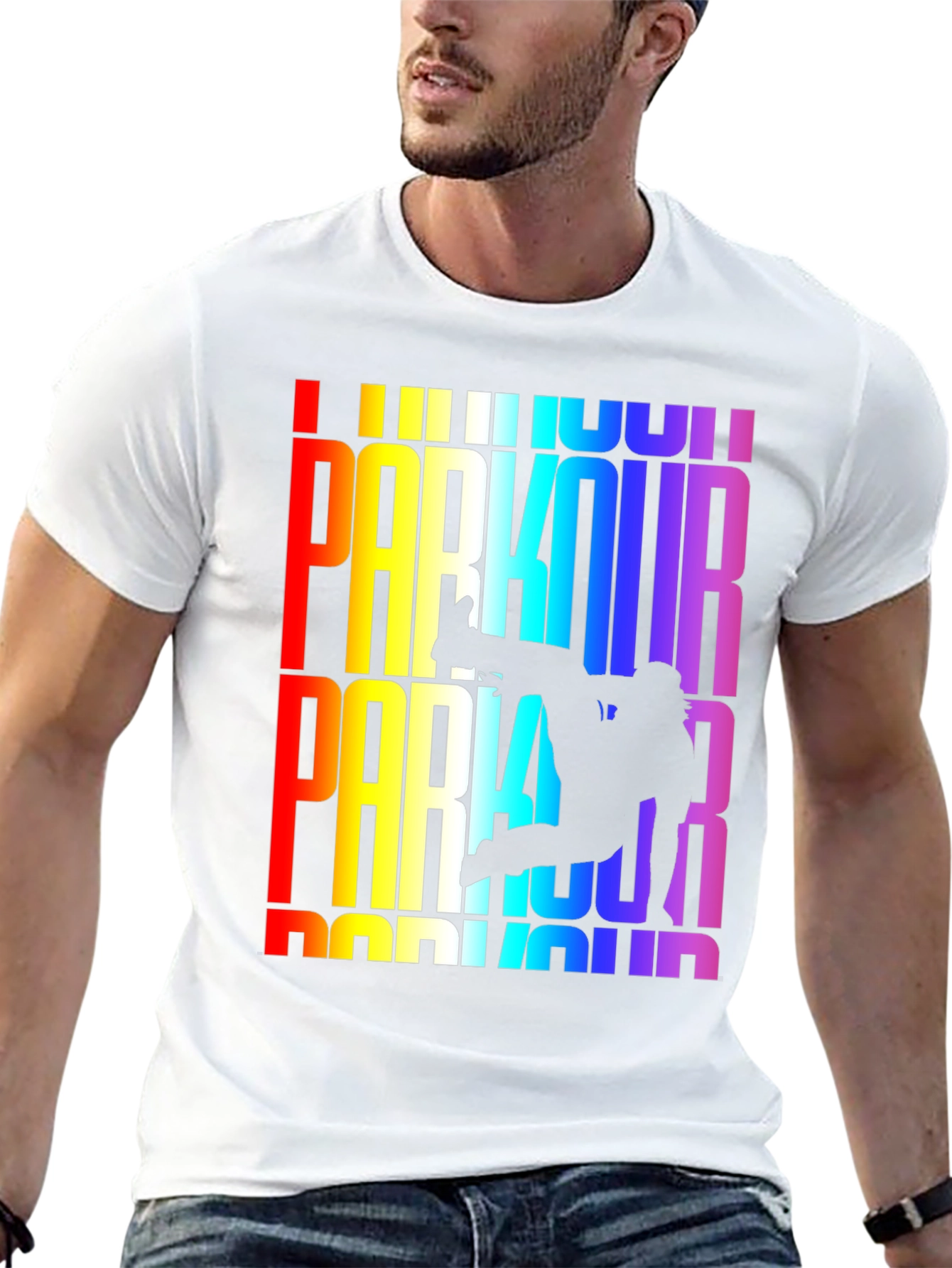 Rainbow Parkour Graphic Tee - Black