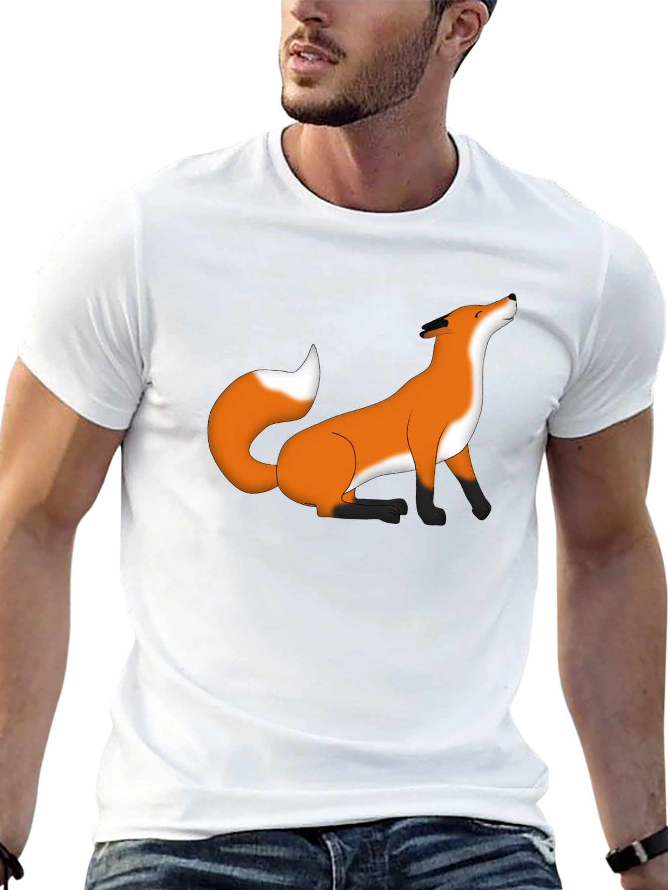 Fox Graphic Black T-Shirt - Unique Animal Print