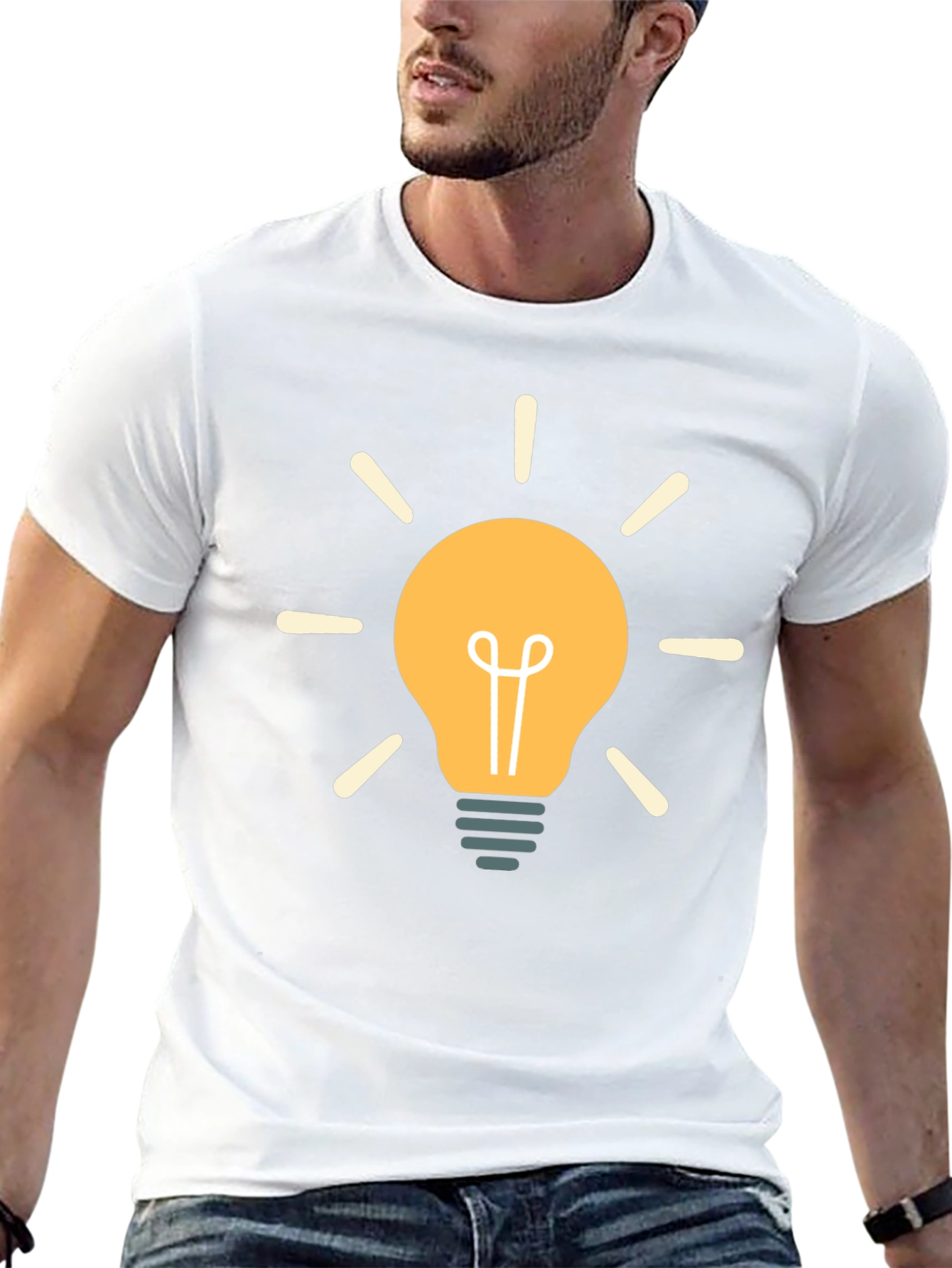 Creative Idea Lightbulb Graphic Black T-Shirt