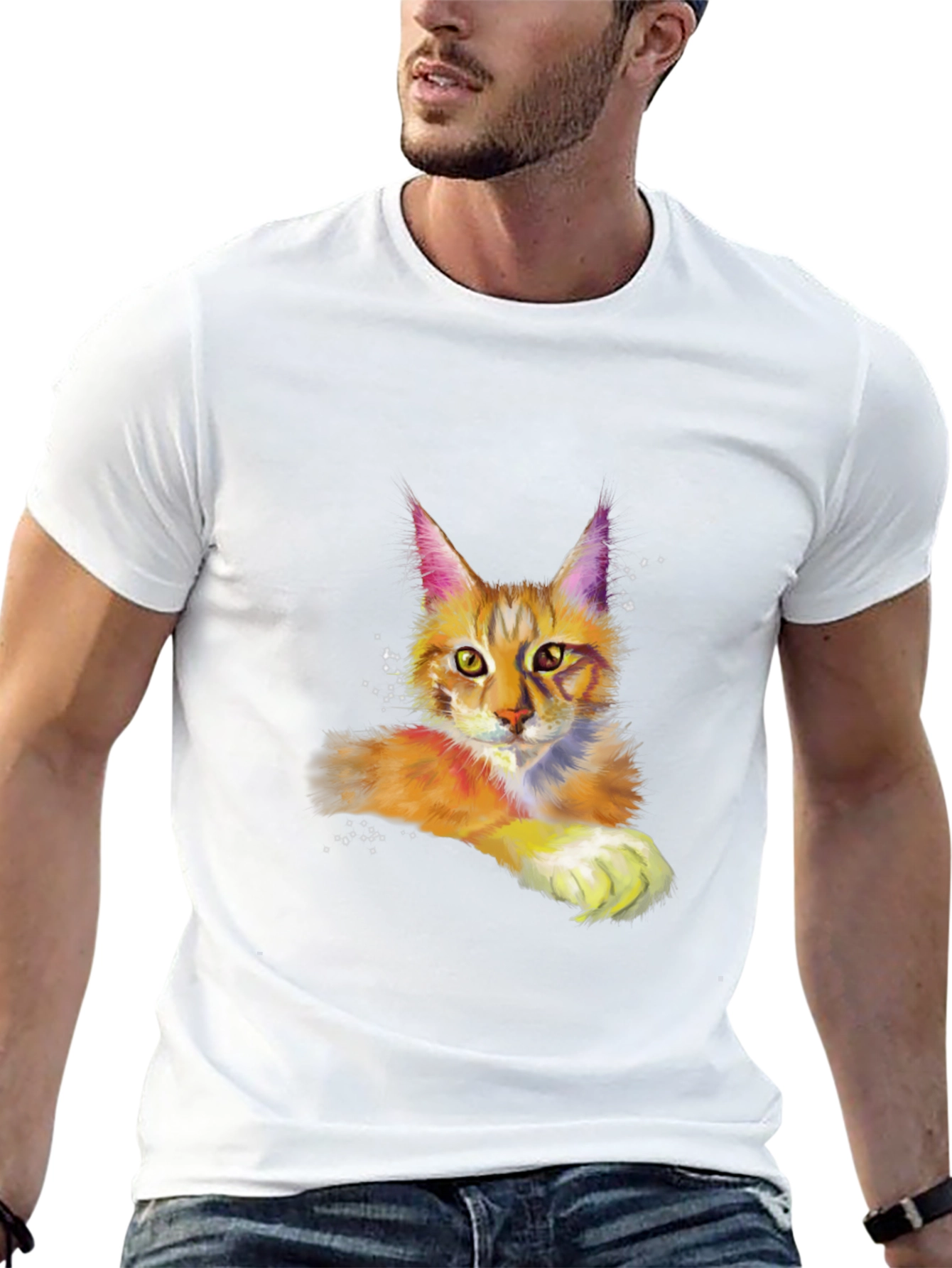 Cat Art Black T-Shirt