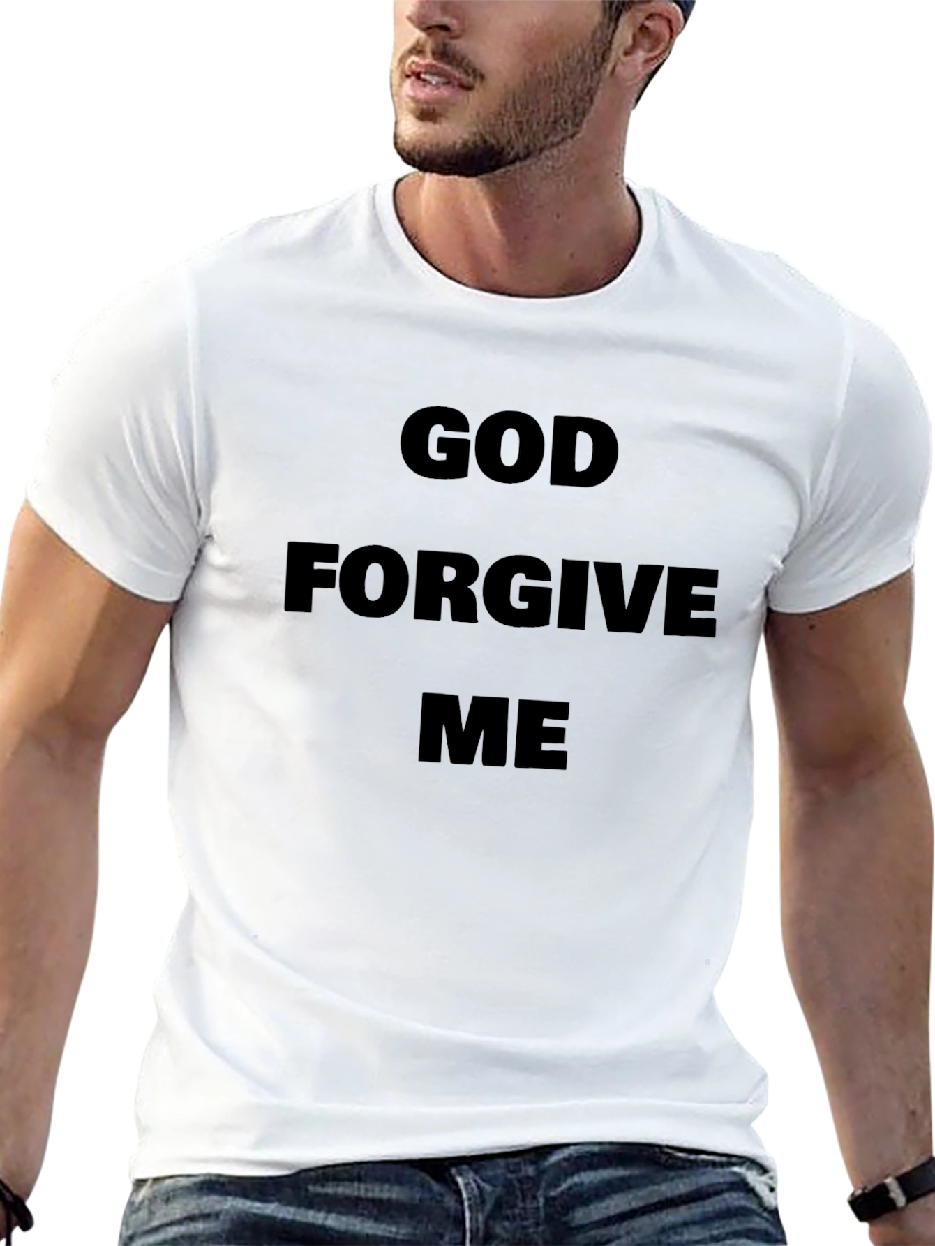 God Forgive Me Black Graphic Tee