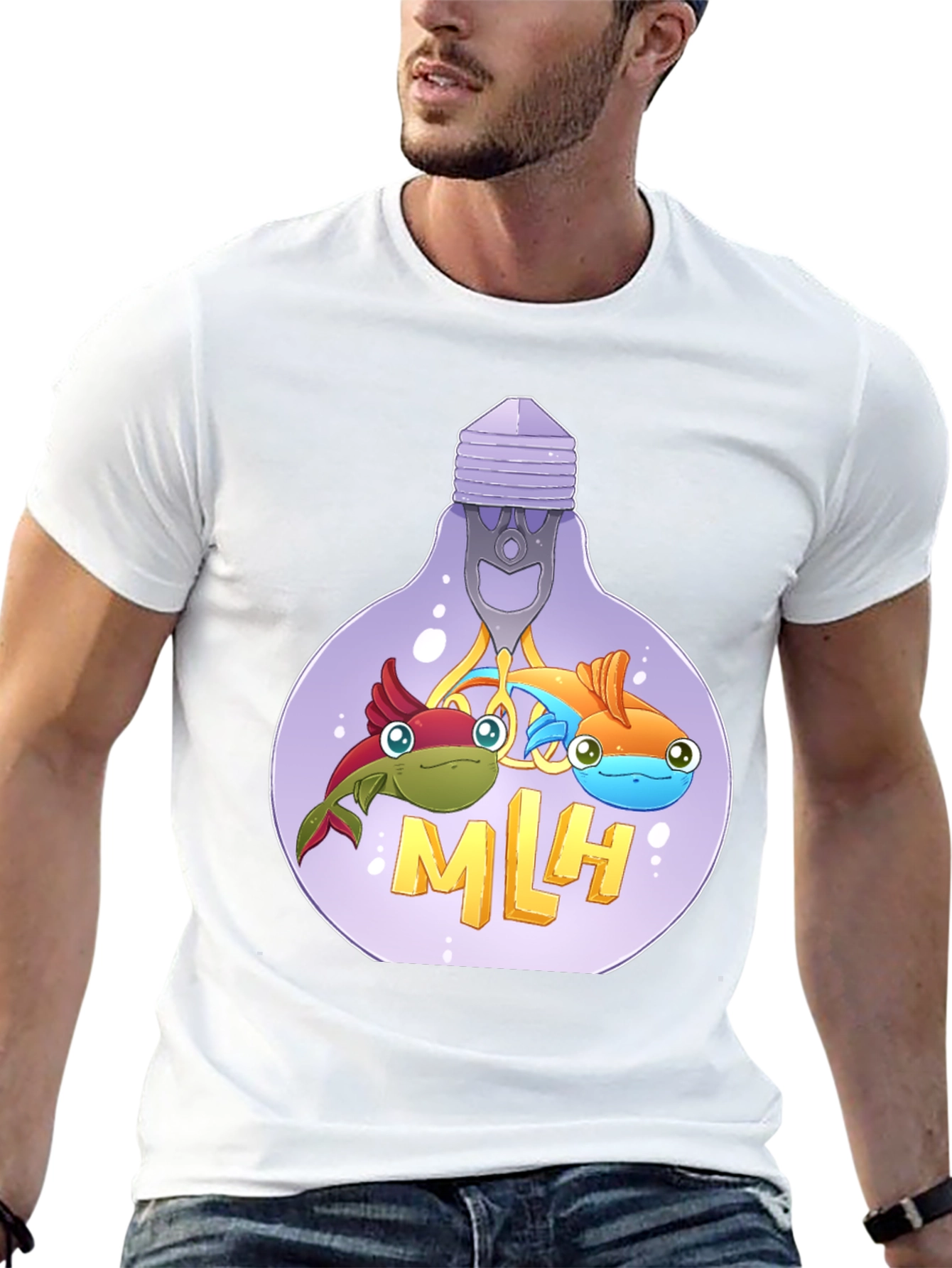 MLH Lightbulb Fish Graphic T-Shirt