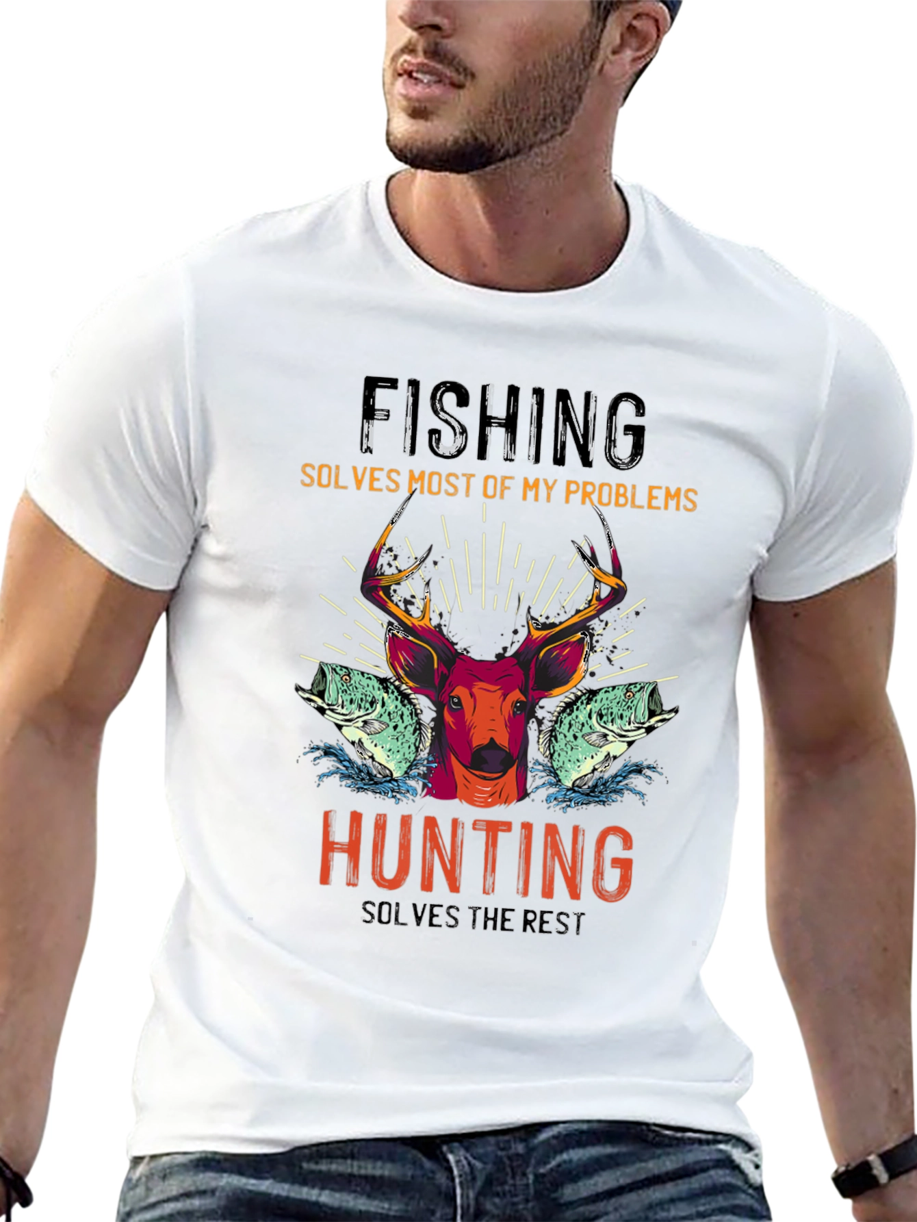 Fishing & Hunting T-Shirt - Solves Problems