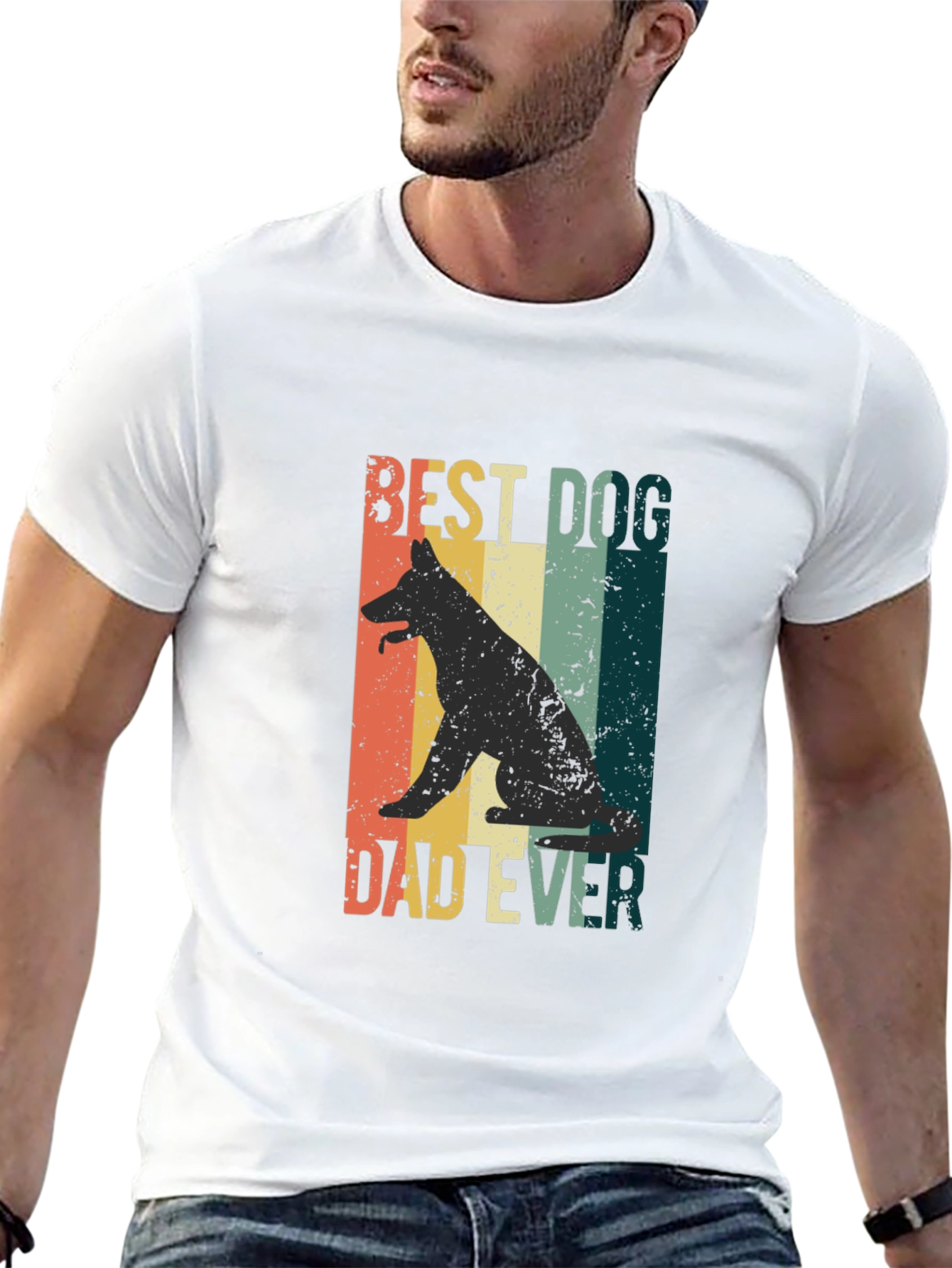 Best Dog Dad Ever Graphic Tee - Black