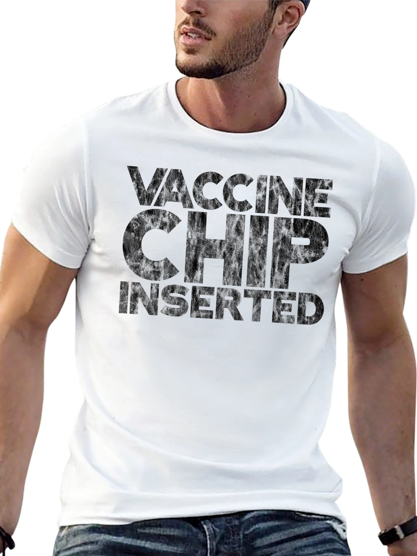 Vaccine Chip Inserted Black T-Shirt
