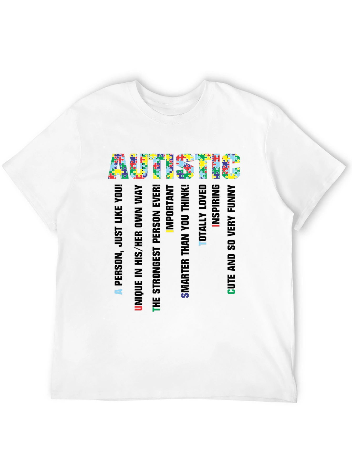 Autistic Pride T-Shirt - Puzzle Piece Design