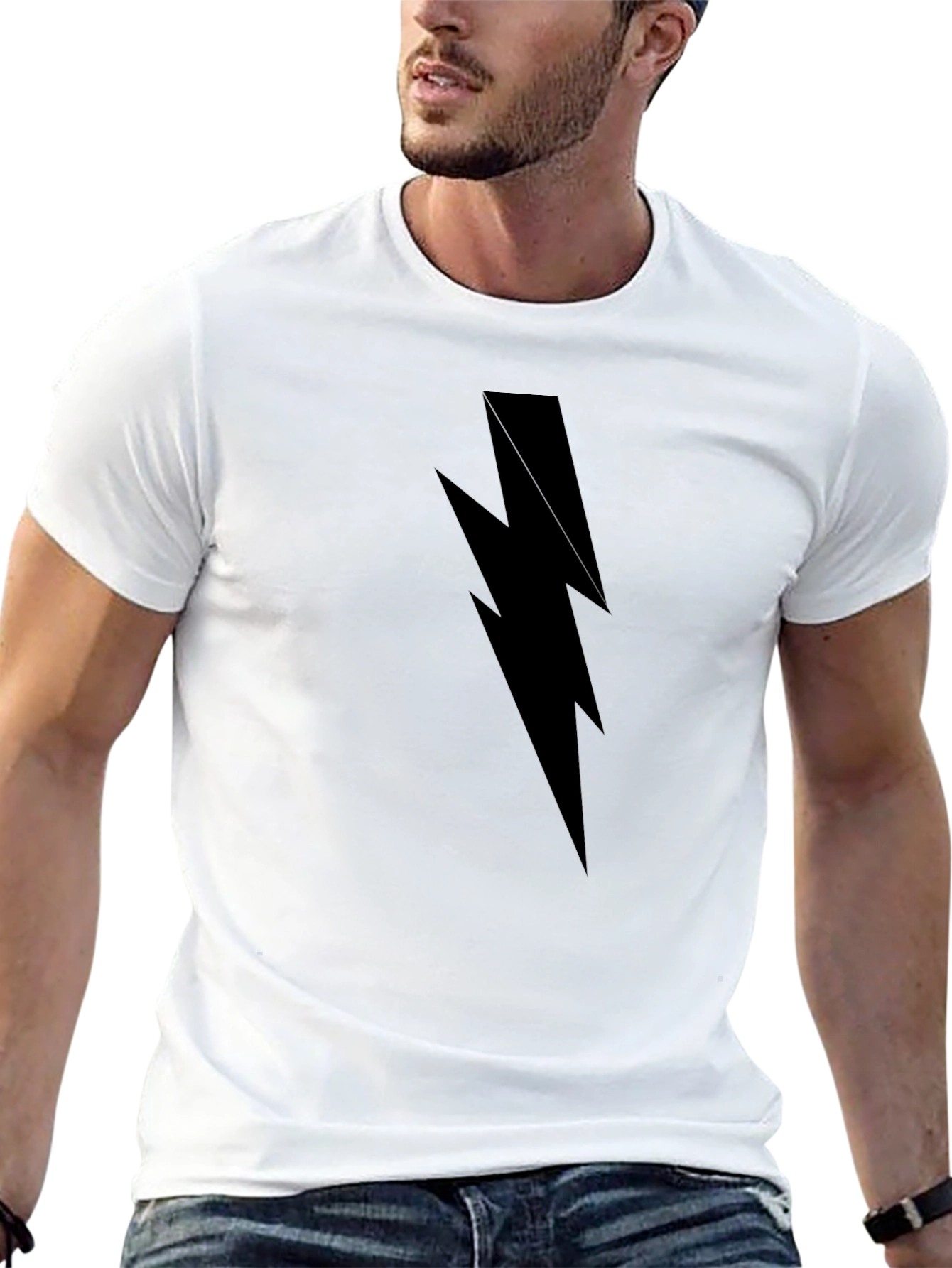 Black Lightning Bolt Graphic Tee