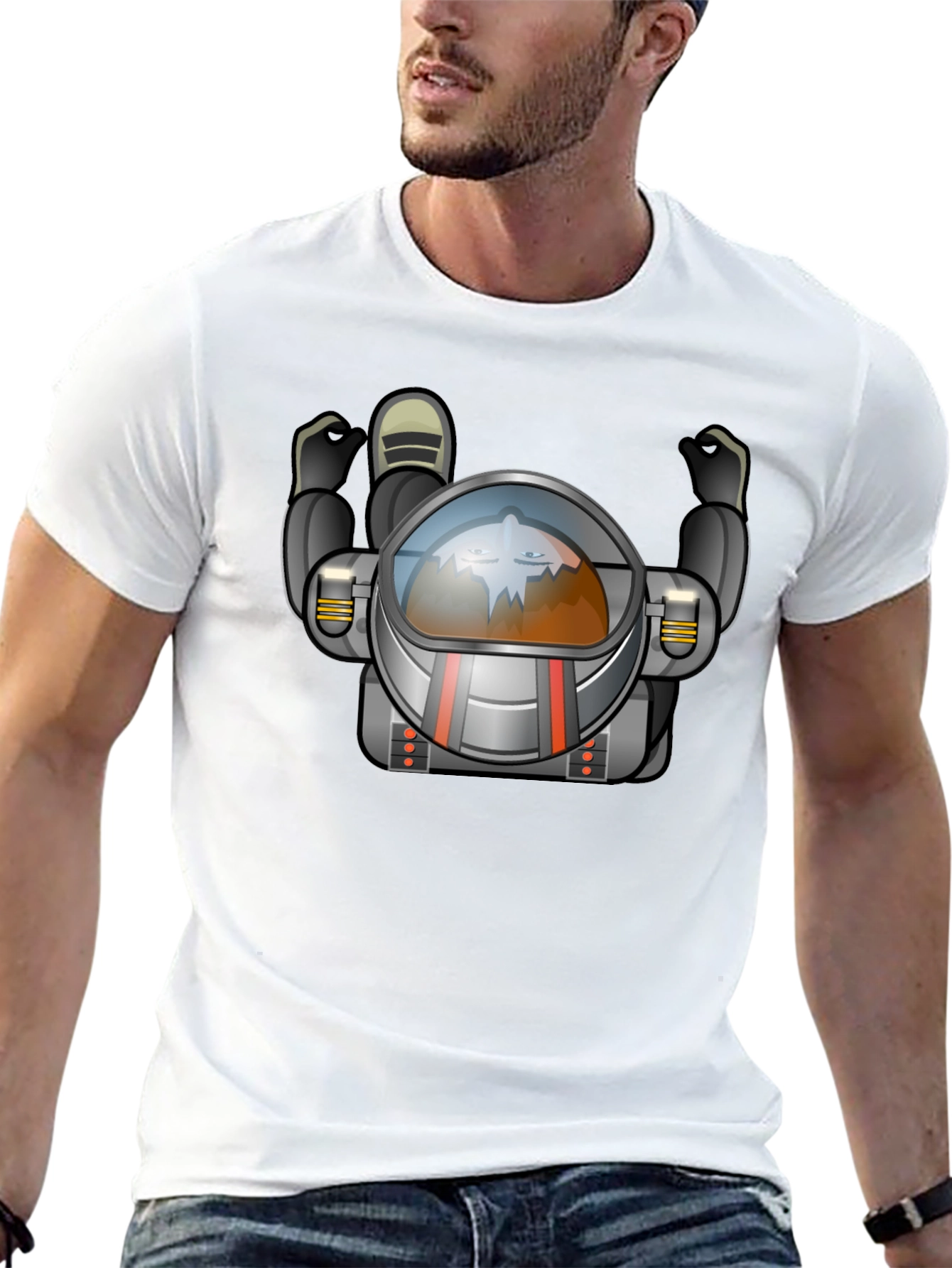 Cool Astronaut Graphic Black T-Shirt