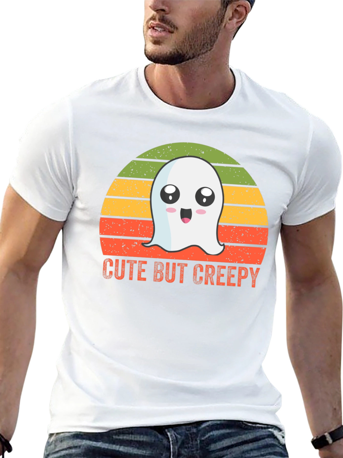 Cute But Creepy Ghost Graphic T-Shirt