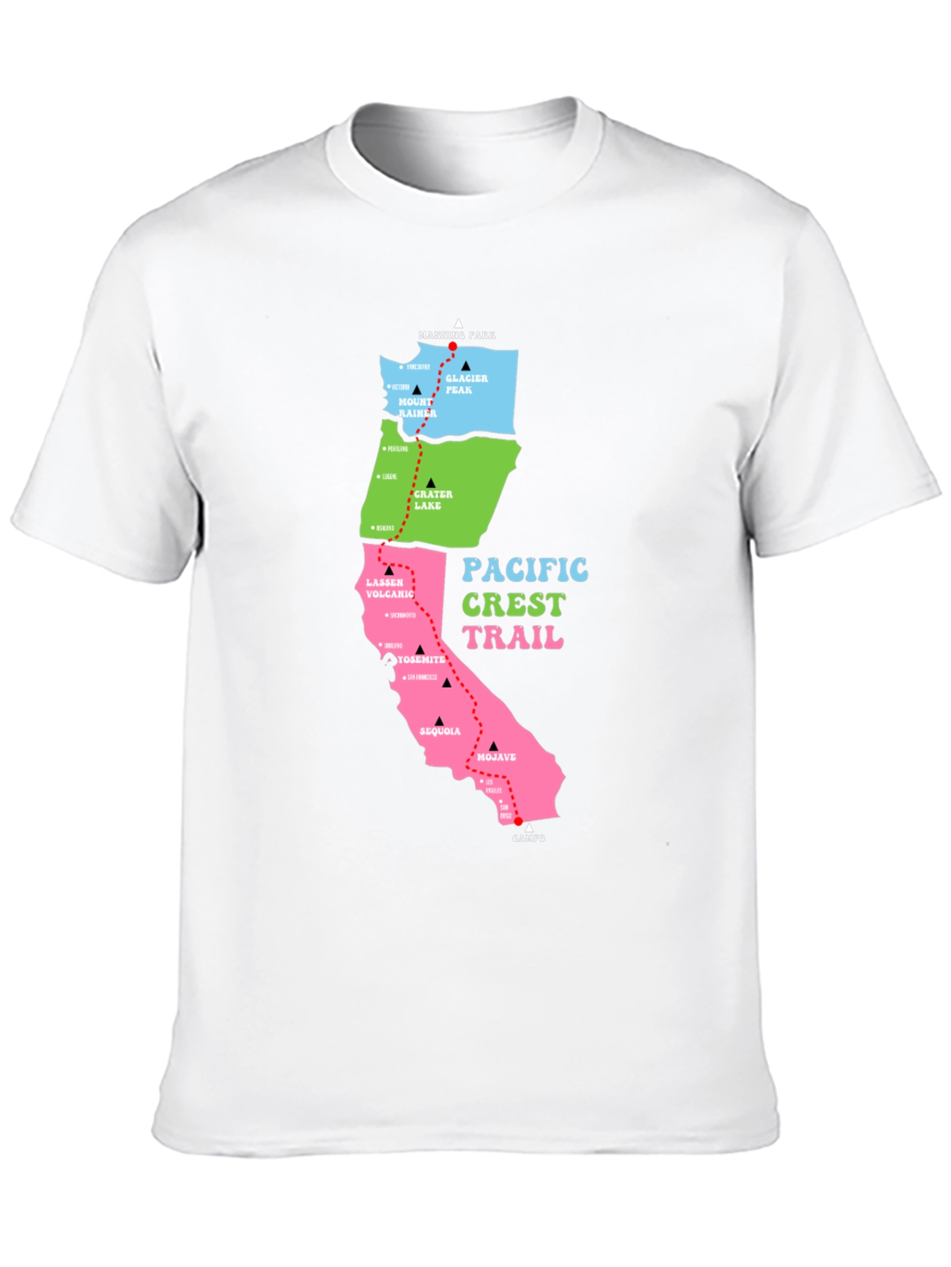 Pacific Crest Trail Map T-Shirt