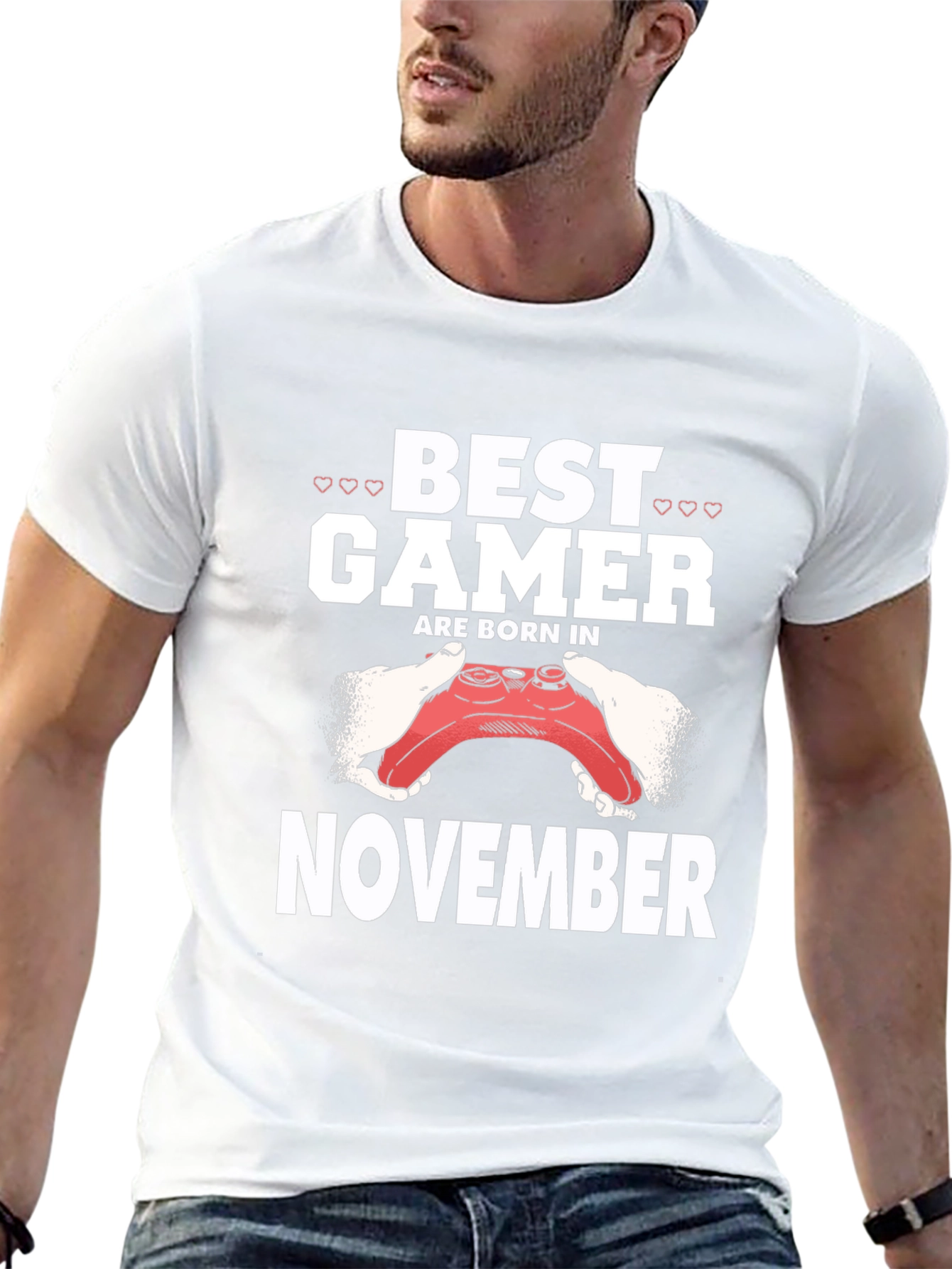 Best Gamer Born in November Black T-Shirt