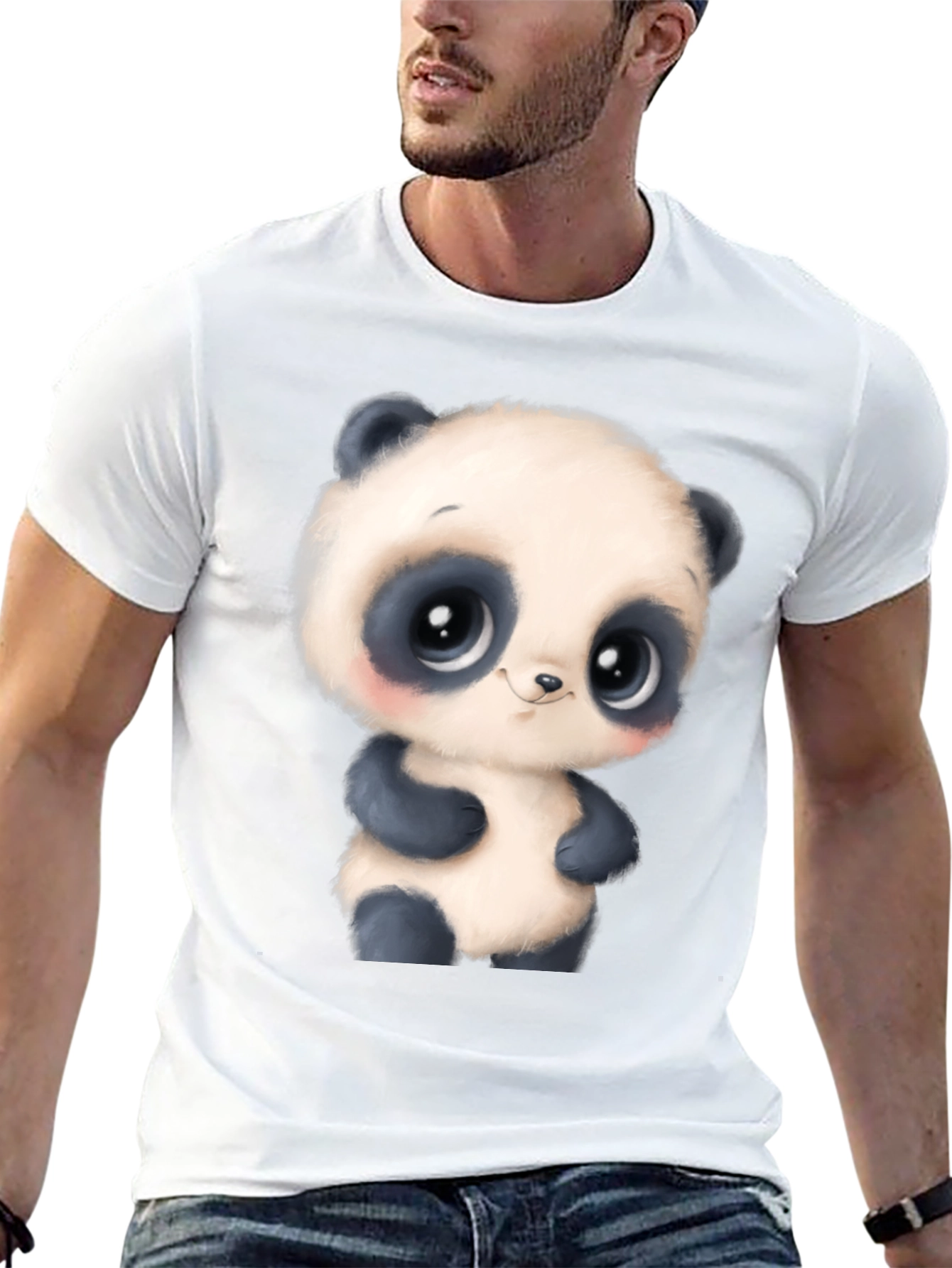 Cute Cartoon Panda Bear Graphic T-Shirt