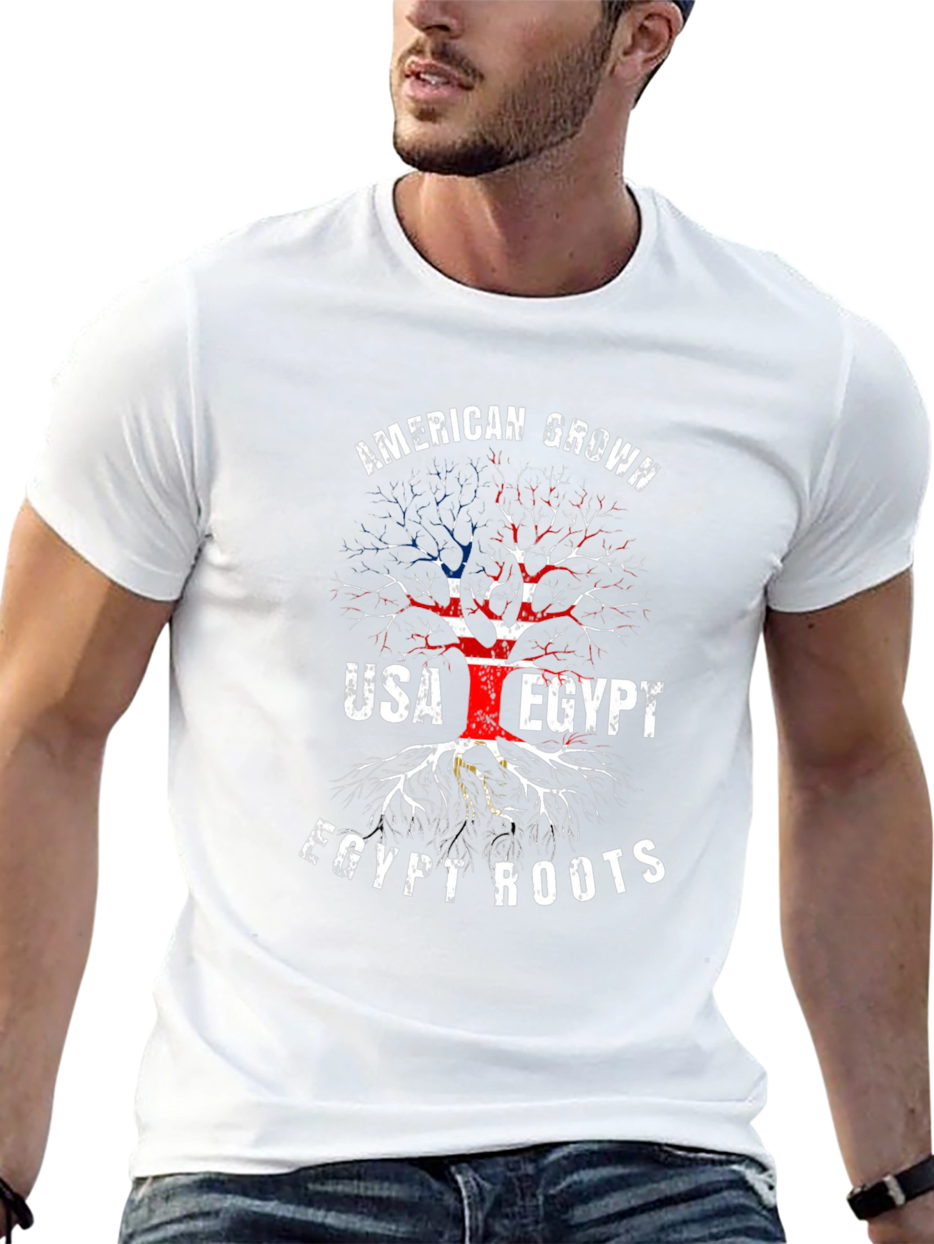 American Grown Egypt Roots Graphic T-Shirt