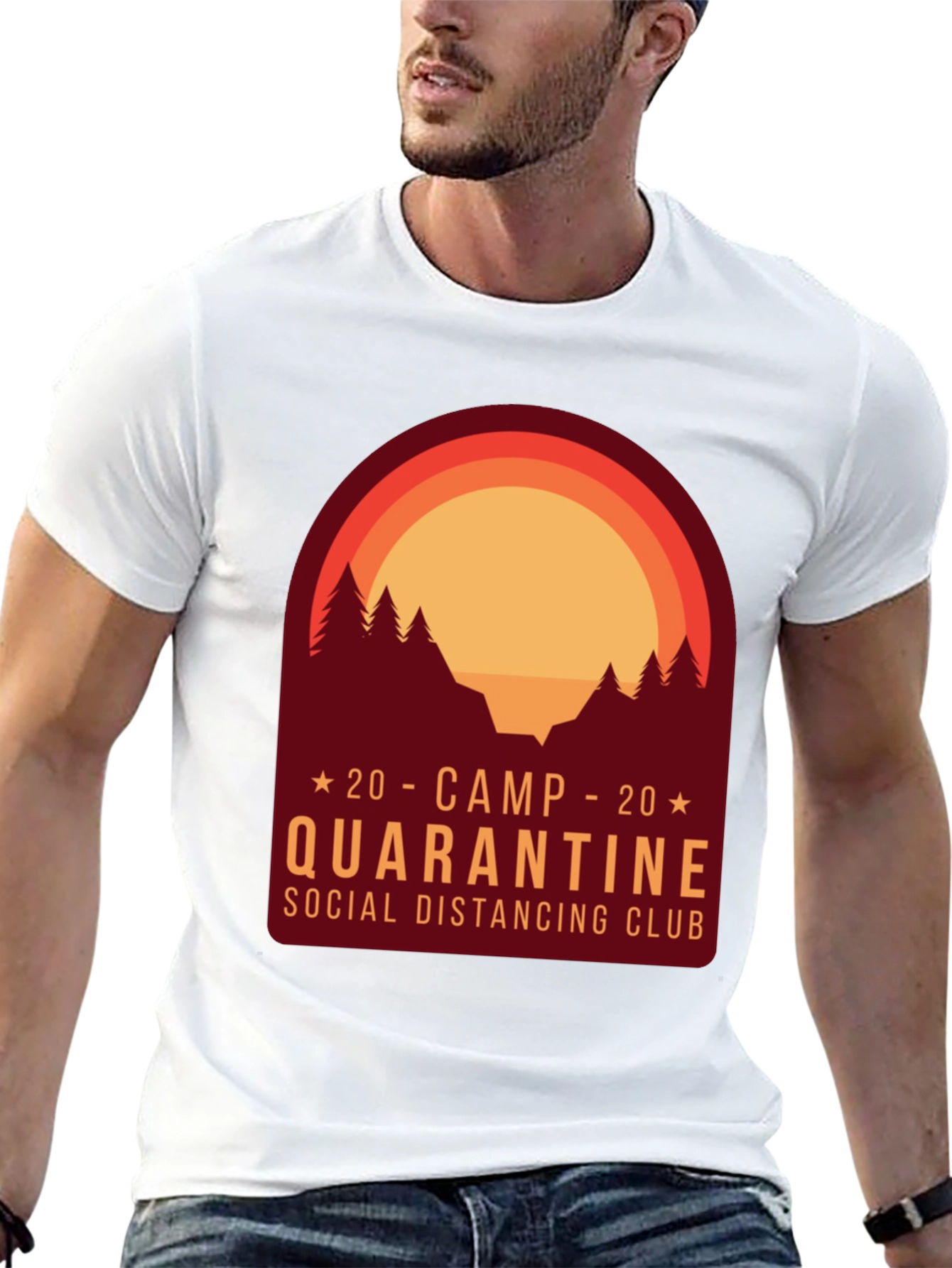 Camp Quarantine Social Distancing Club Graphic Tee