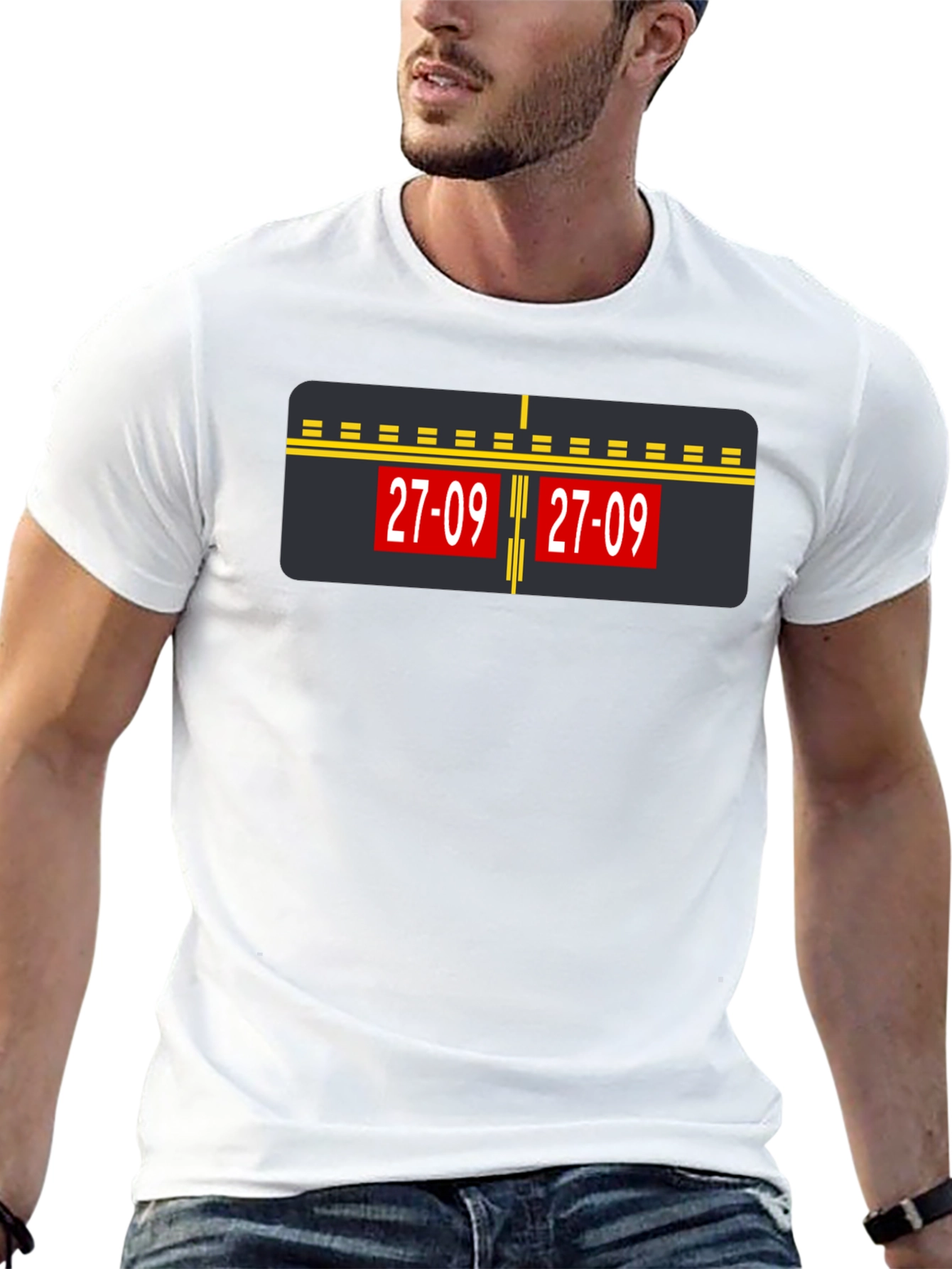Airport Runway 27-09 Graphic Tee - Black