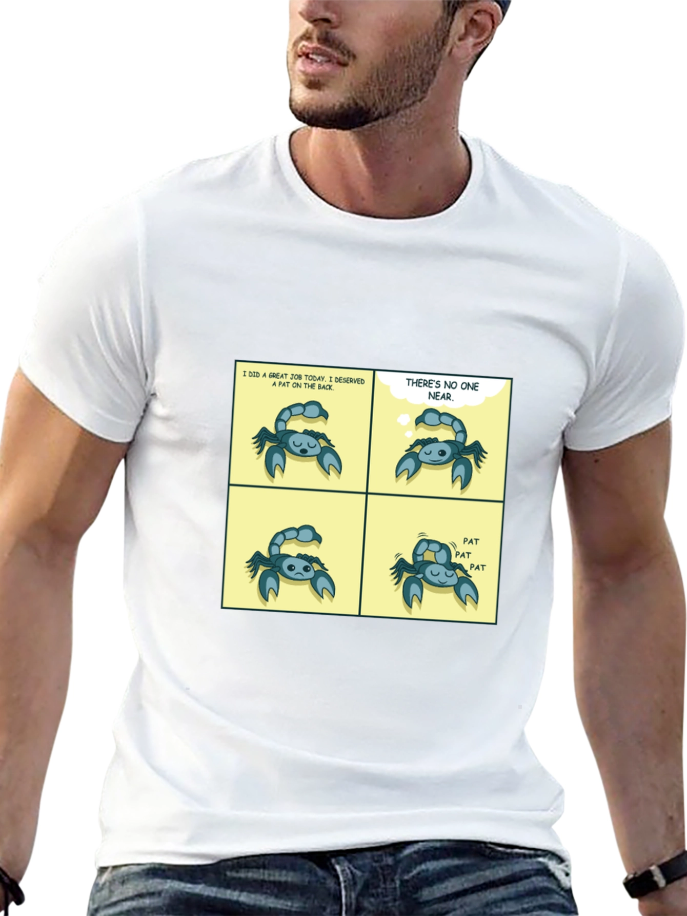 Funny Pat On The Back Comic Black T-Shirt