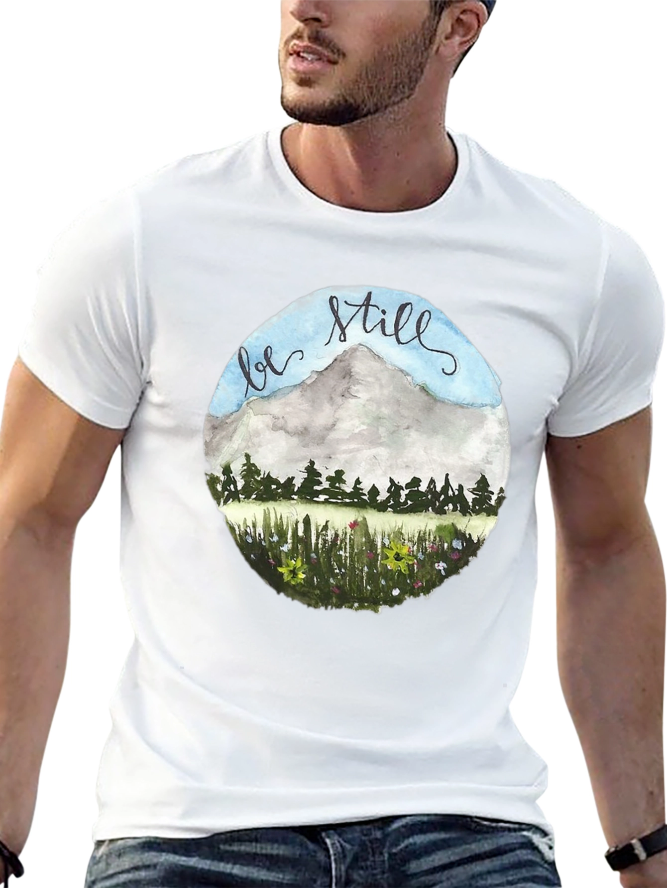 Be Still Mountain Graphic Tee