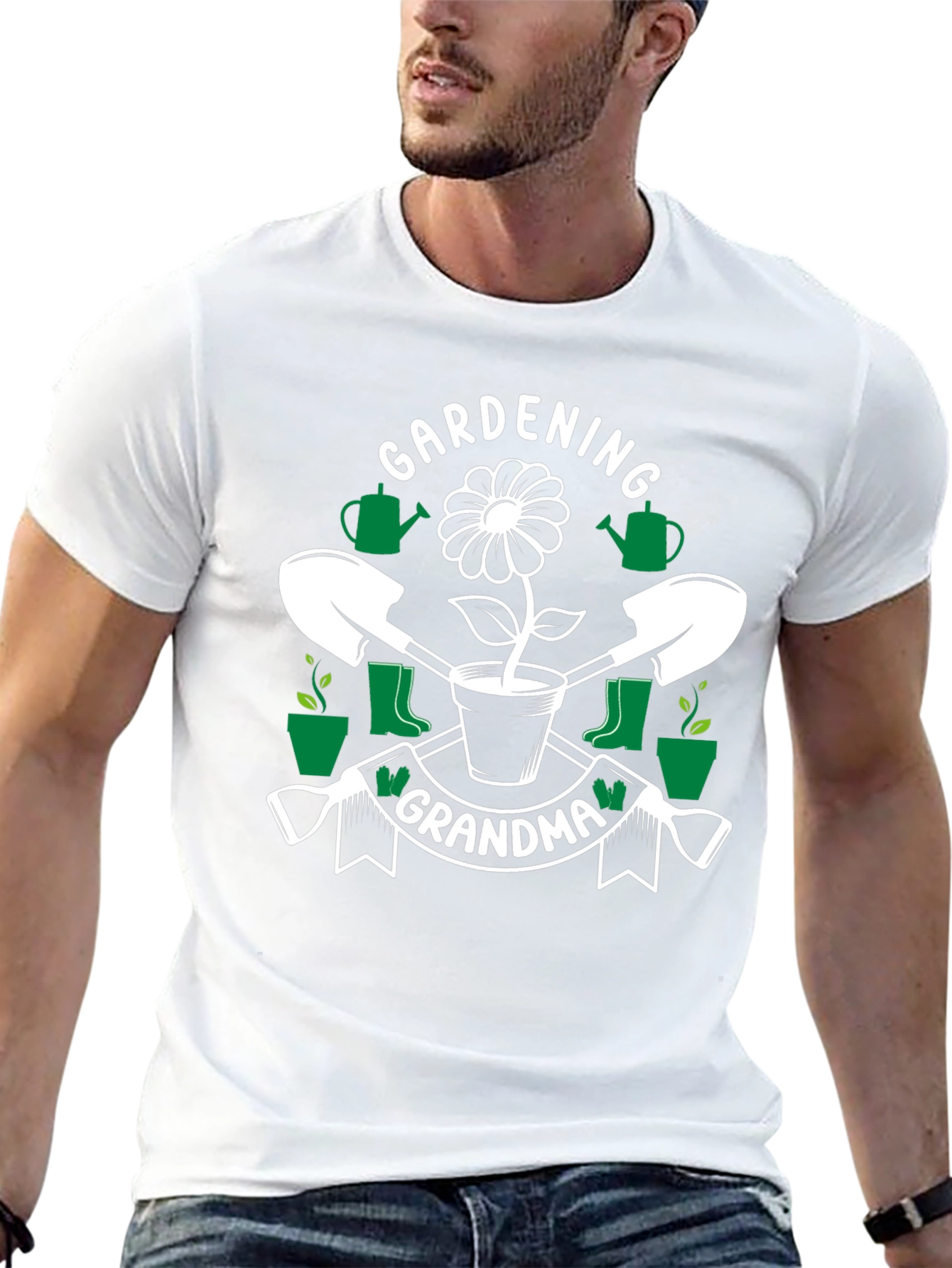 Gardening Grandma T-Shirt - Floral Design