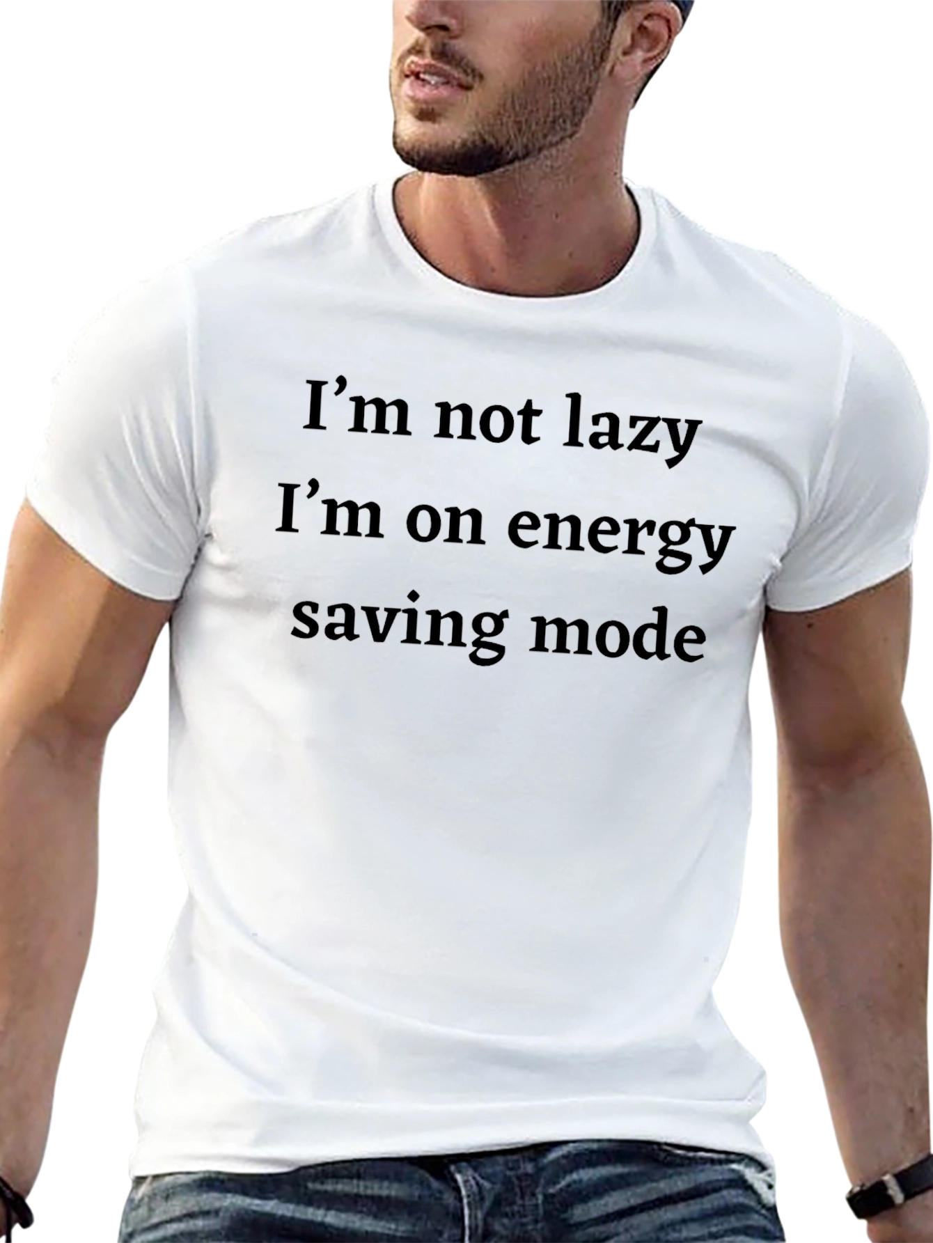 Funny Energy Saving Mode Black T-Shirt