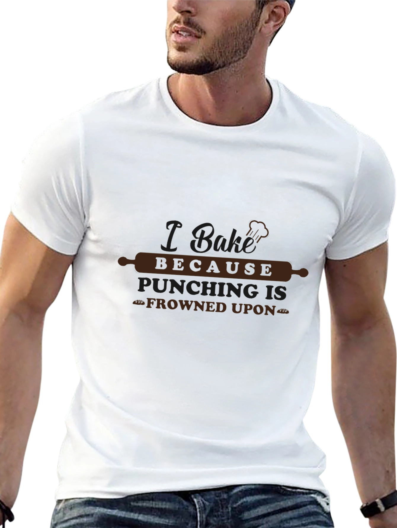 I Bake Because Punching Is Frowned Upon Black Tee