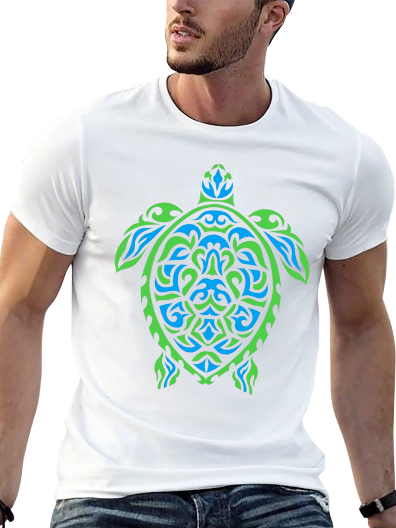 Tribal Turtle Graphic Tee - Black