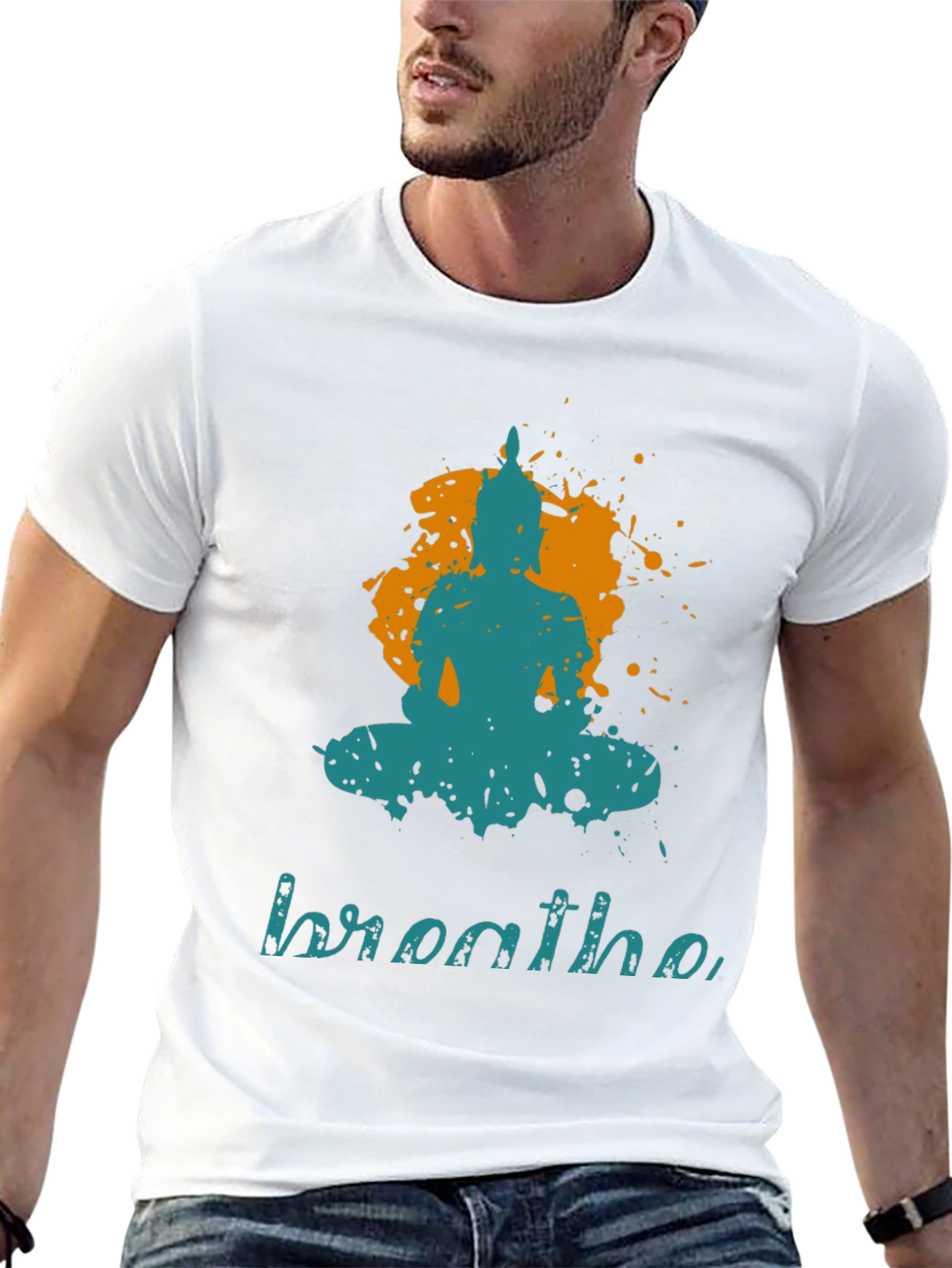 Breathe Buddha Graphic Tee - Yoga Zen Style