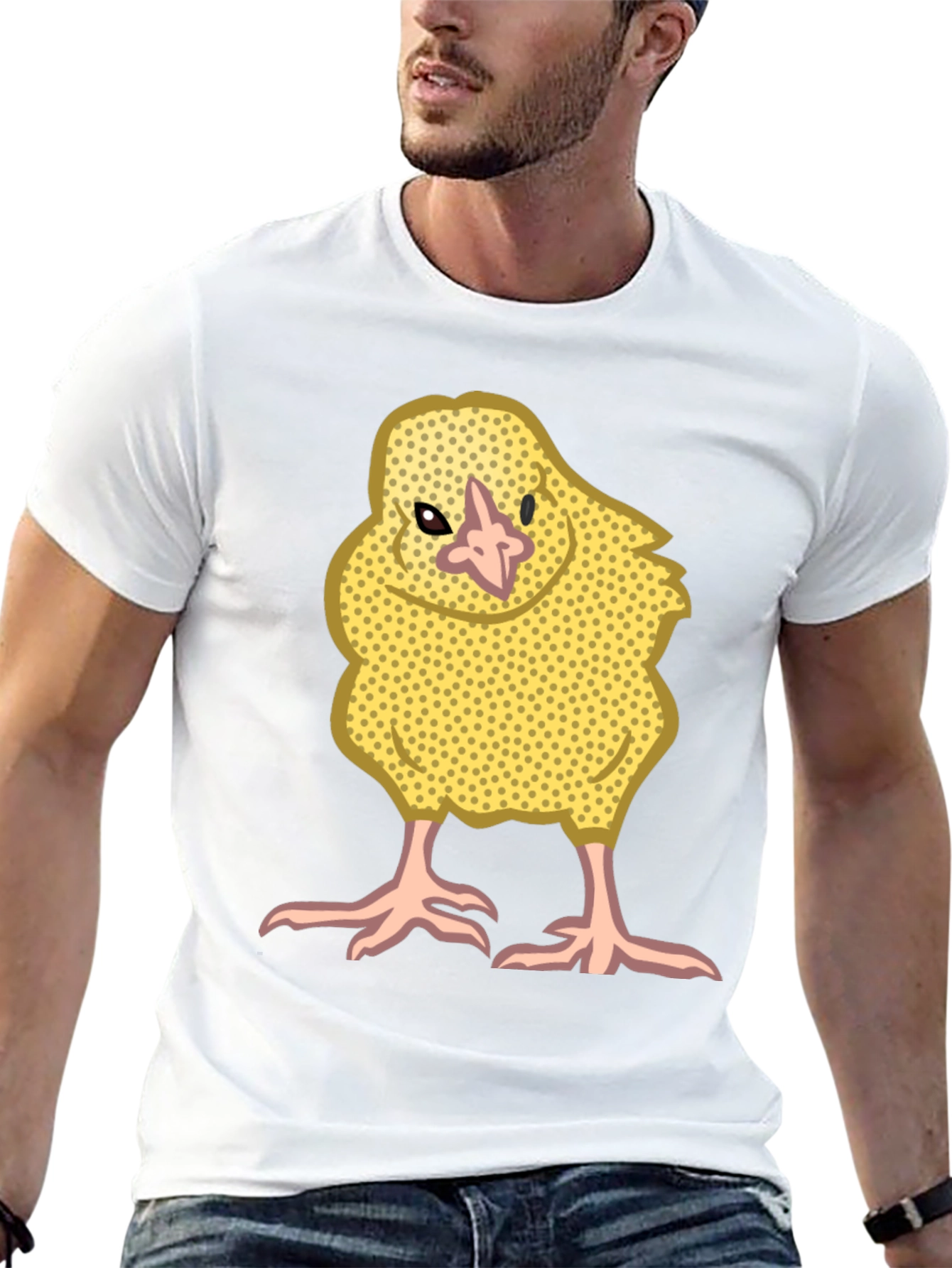 Cute Yellow Chick Graphic Tee - Black
