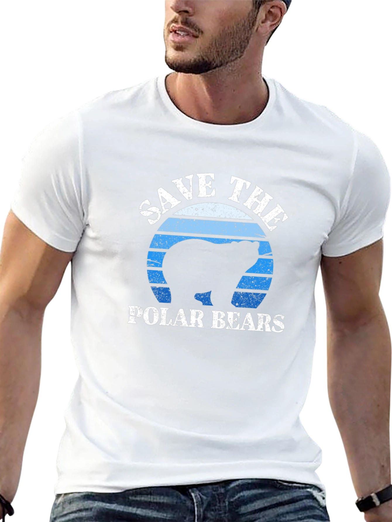 Save the Polar Bears Graphic Tee - Black