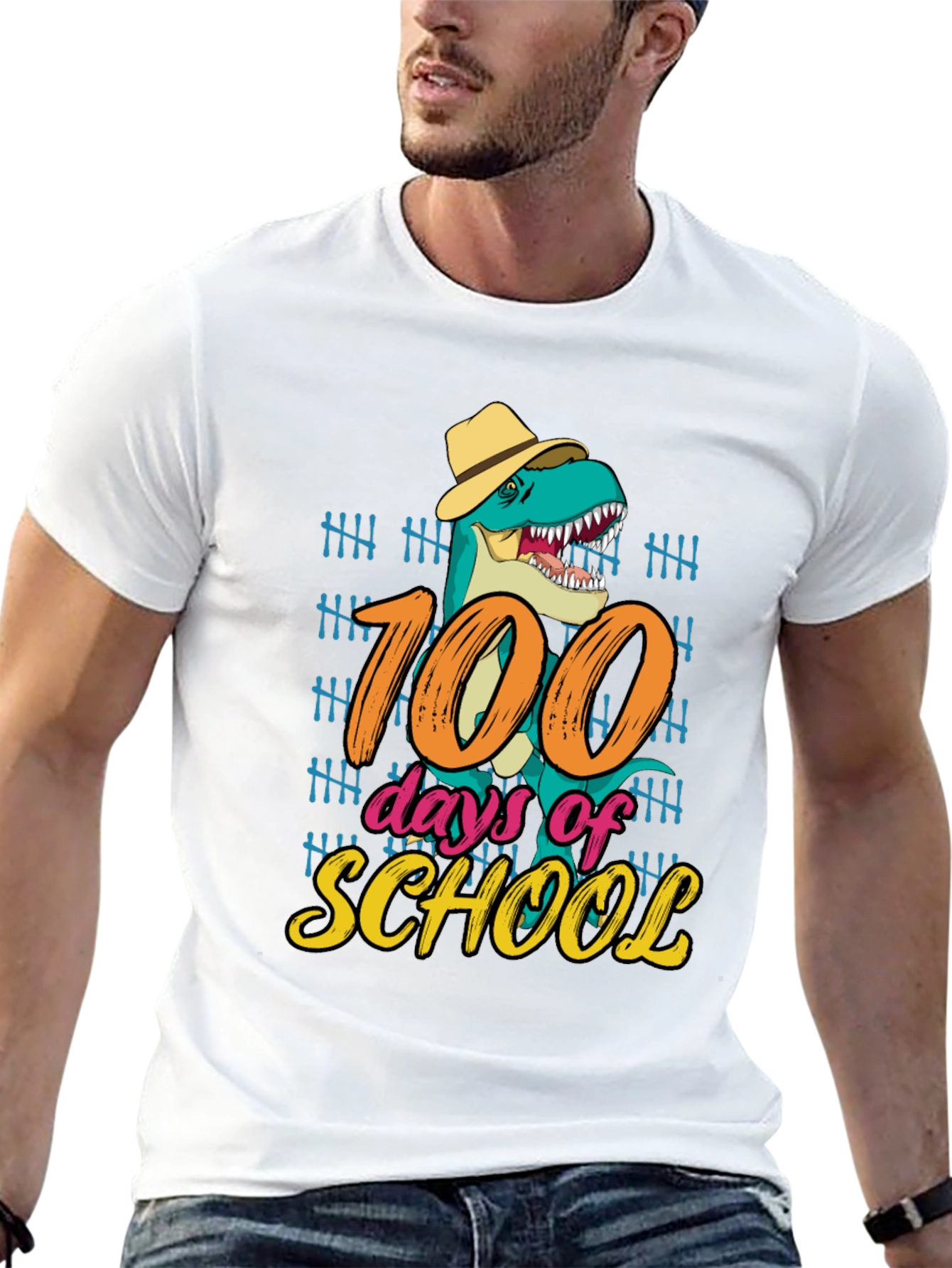 100 Days of School T-Rex T-Shirt