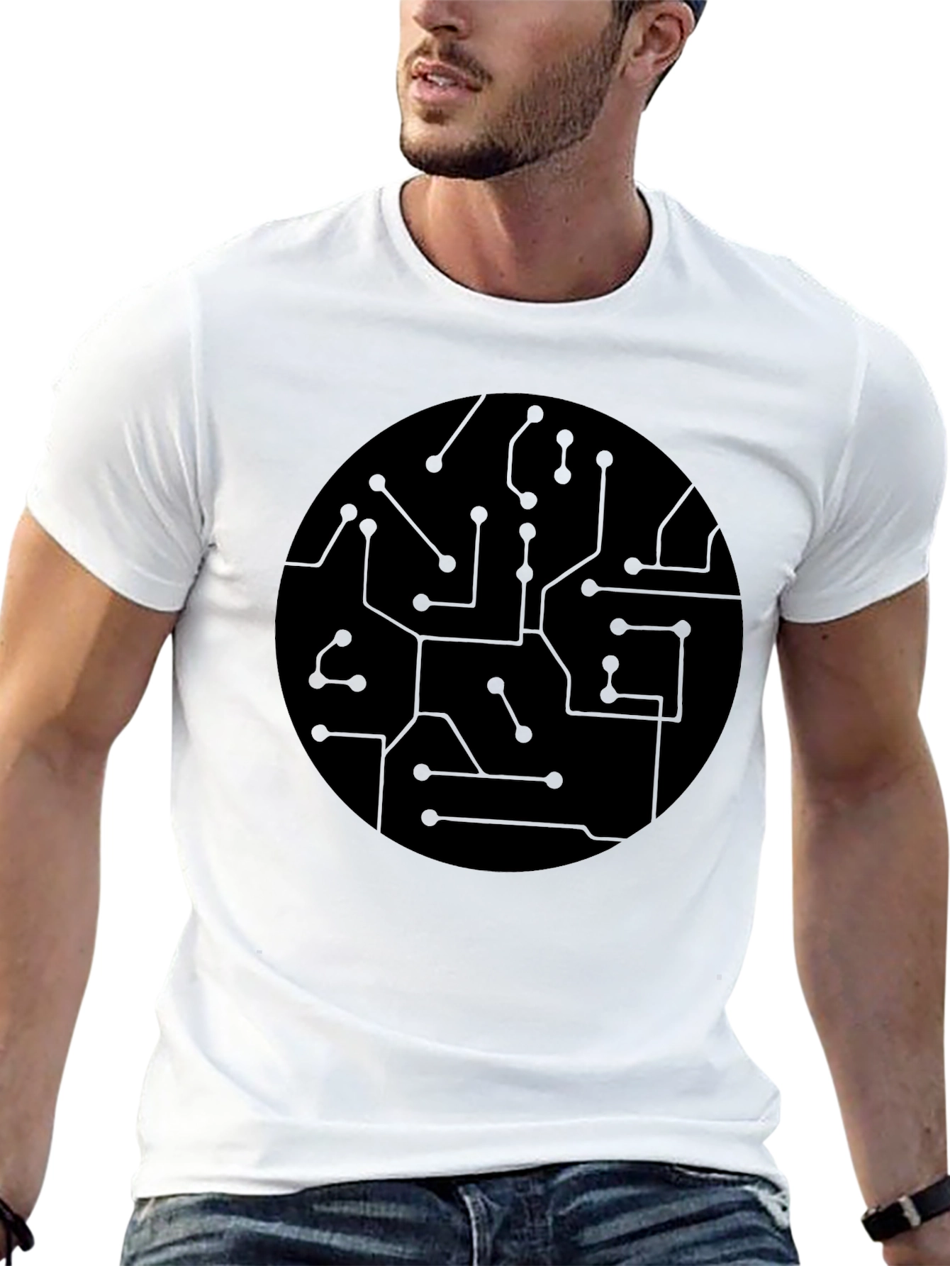 Circuit Board Graphic Black T-Shirt