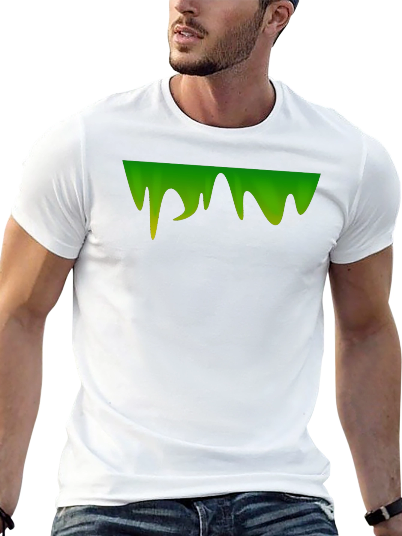 Green Slime Drip Graphic Tee - Mens Black T-Shirt