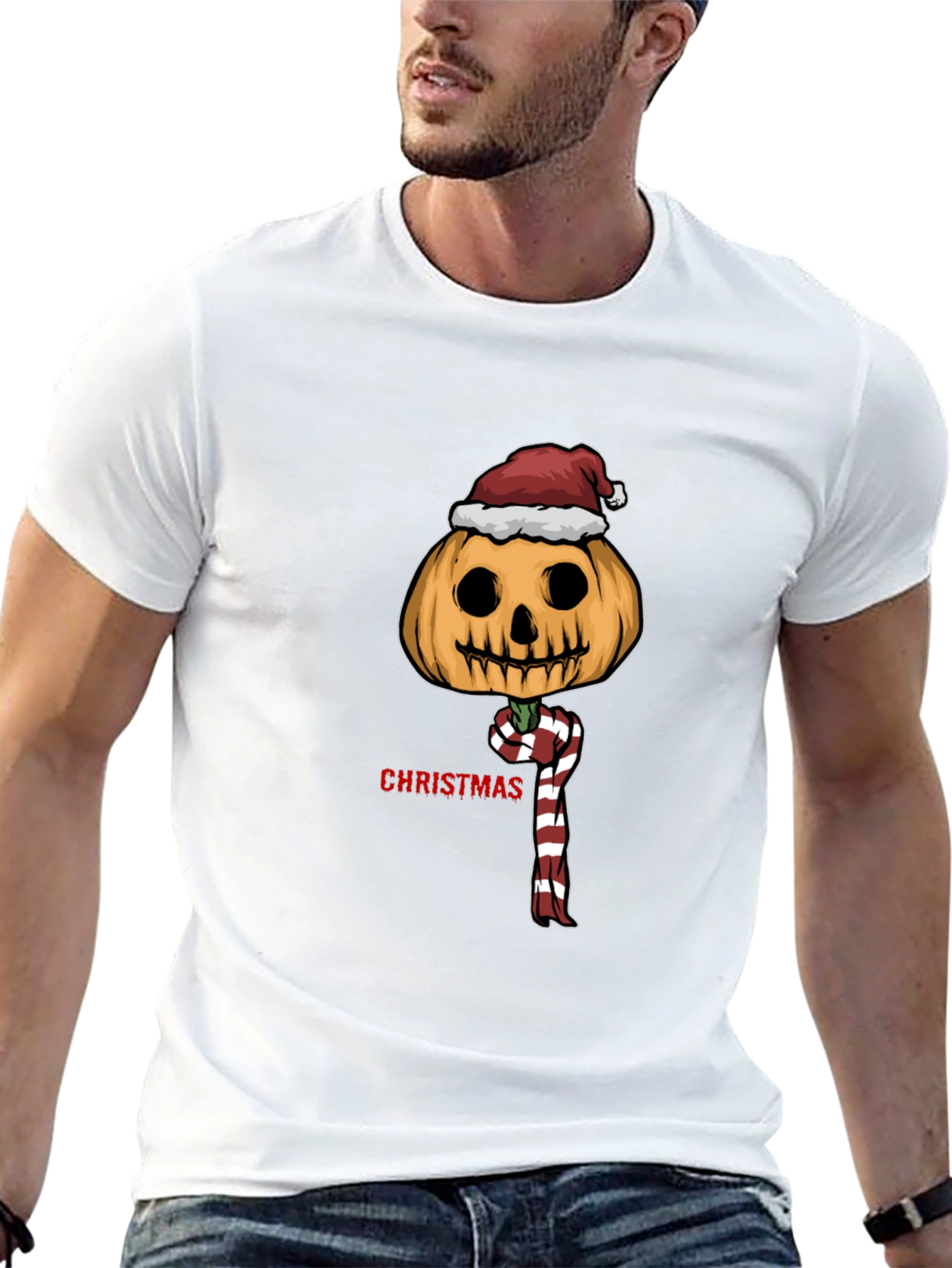 Christmas Pumpkin Head T-Shirt
