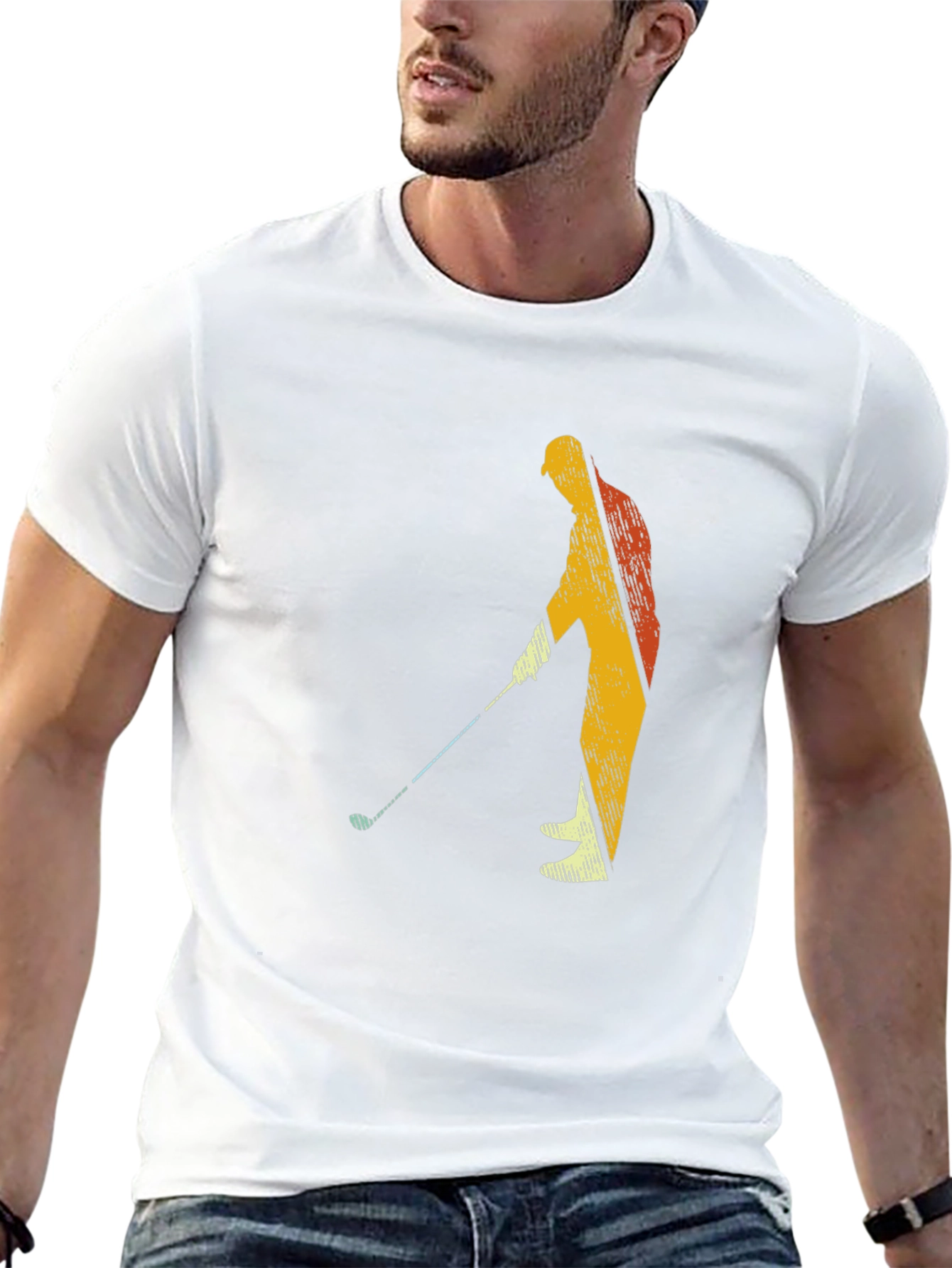 Golfing Silhouette Graphic Tee - Black