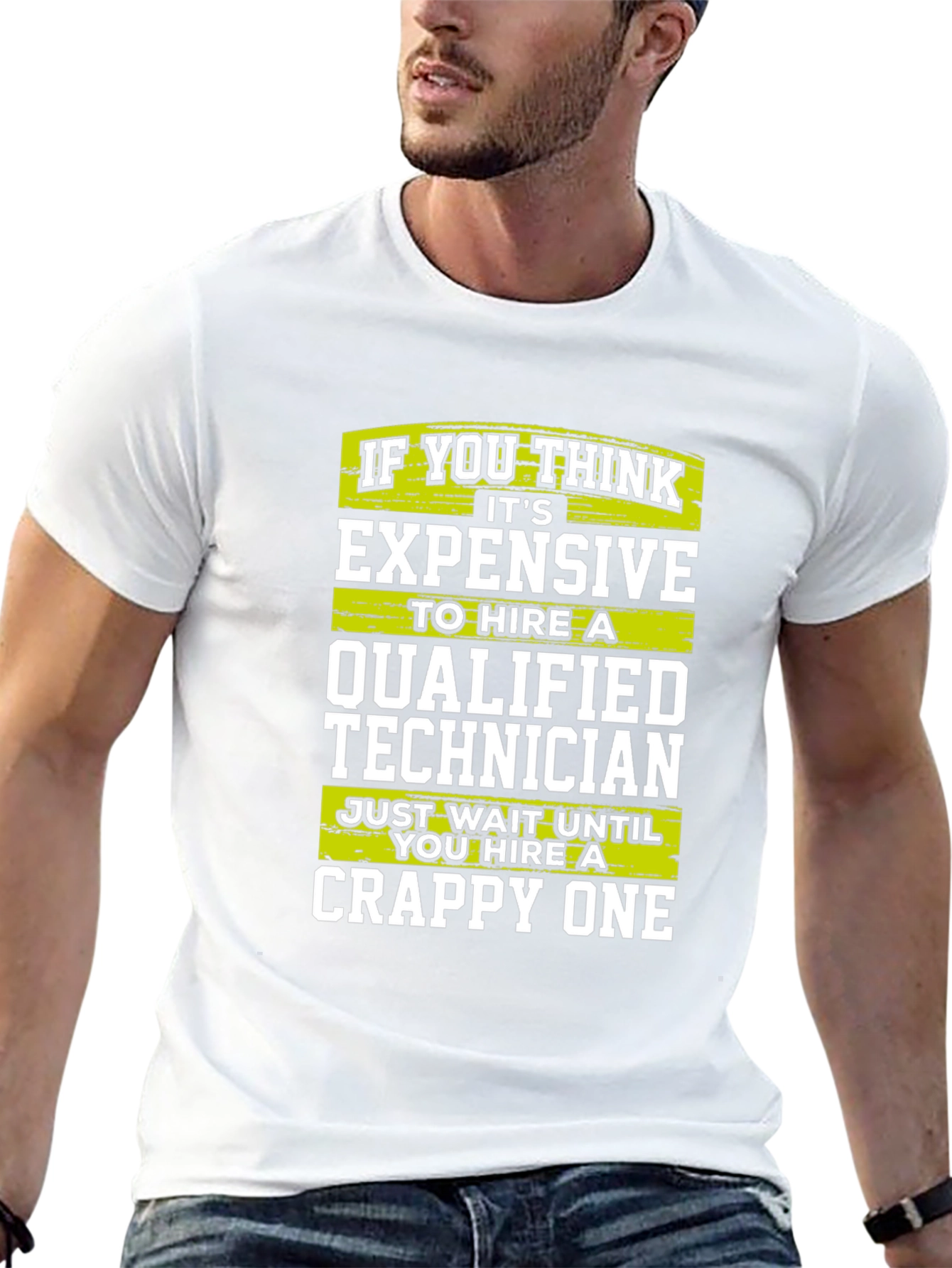 Funny Technician T-Shirt - Qualified vs Crappy