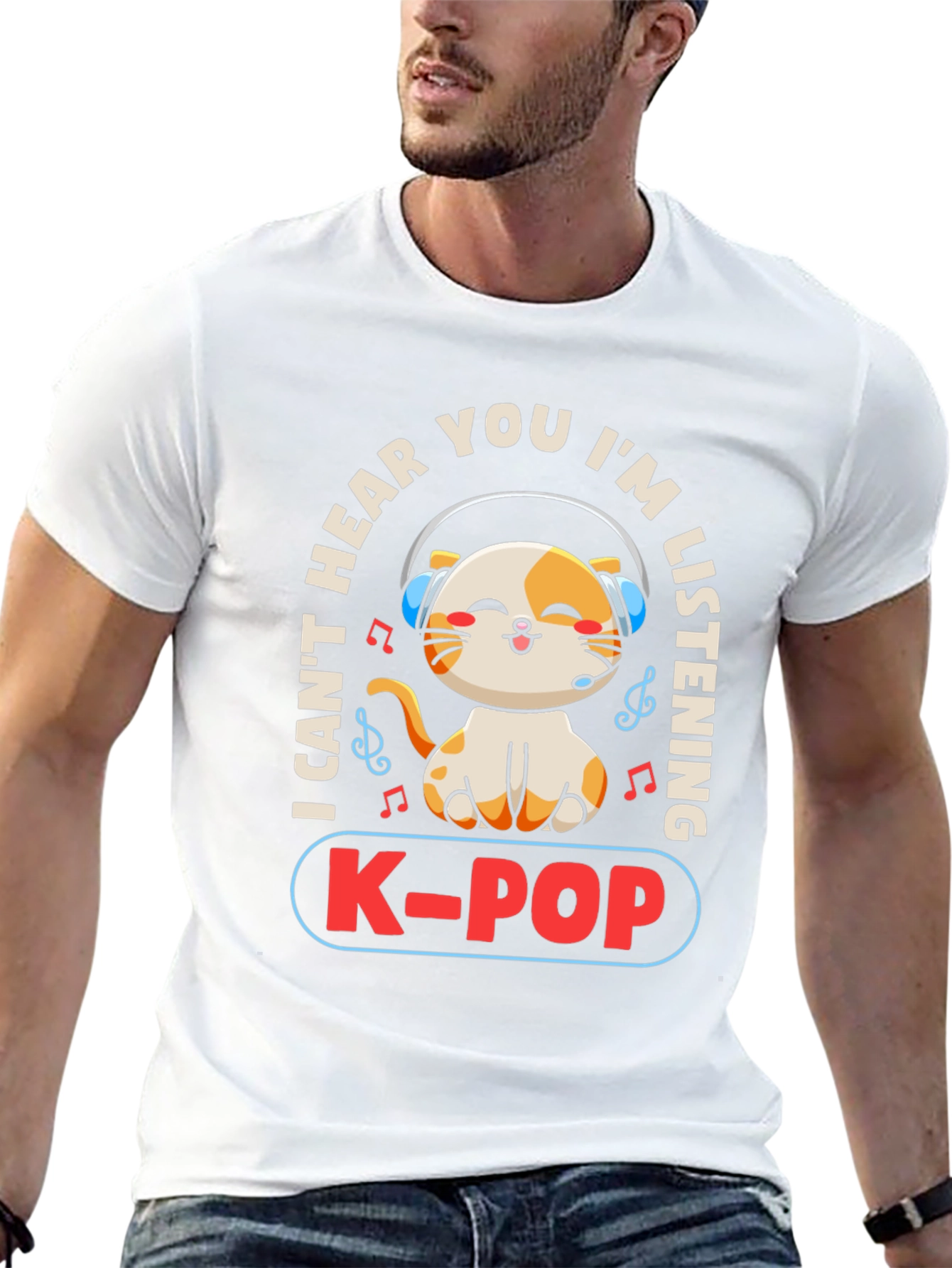 K-POP Cat Lover T-Shirt - I Cant Hear You