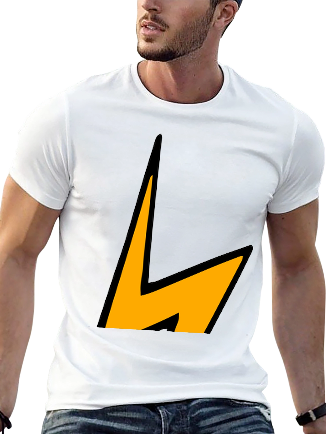 Lightning Bolt Graphic Tee - Black
