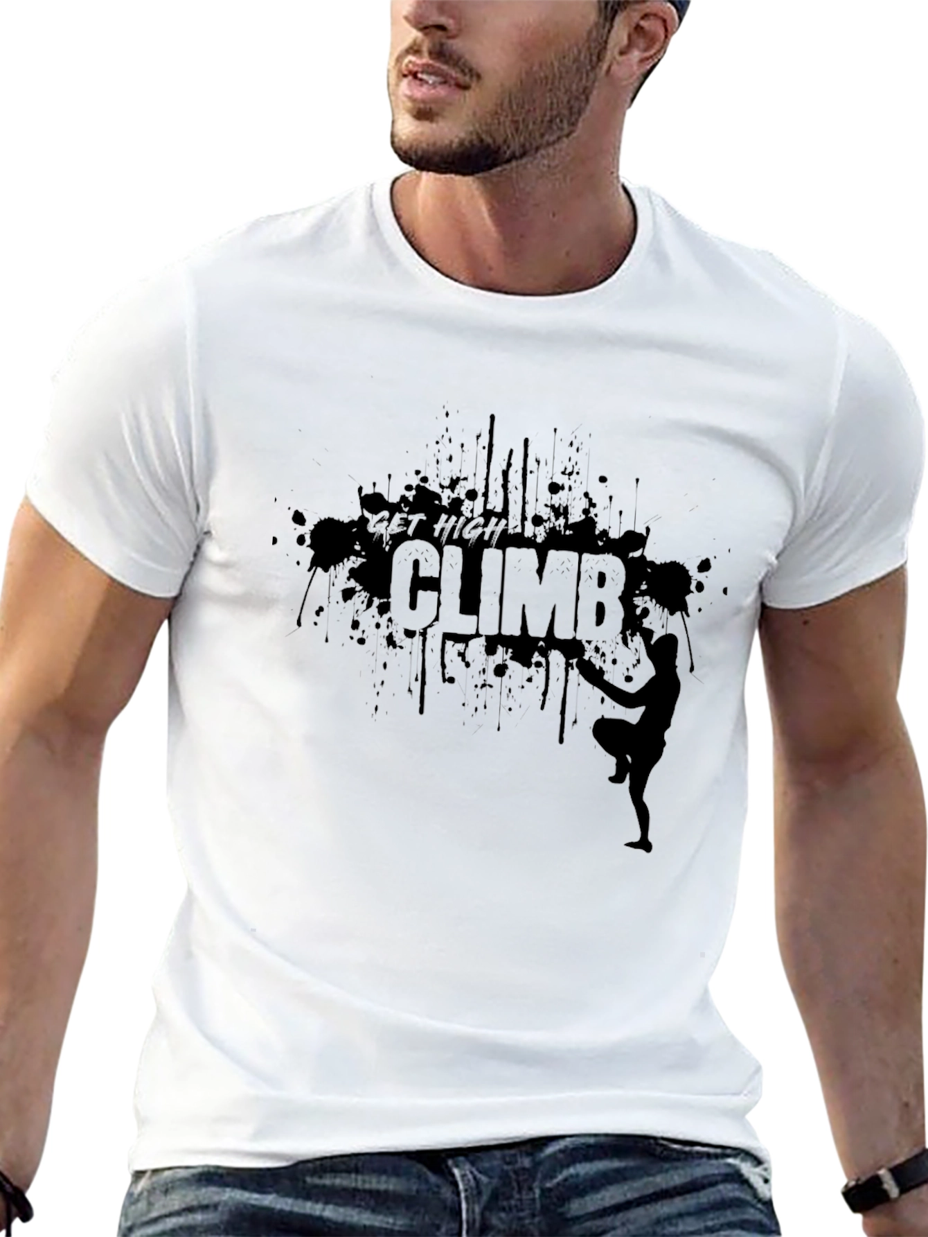 Get High Climb T-Shirt - Rock Climbing Tee