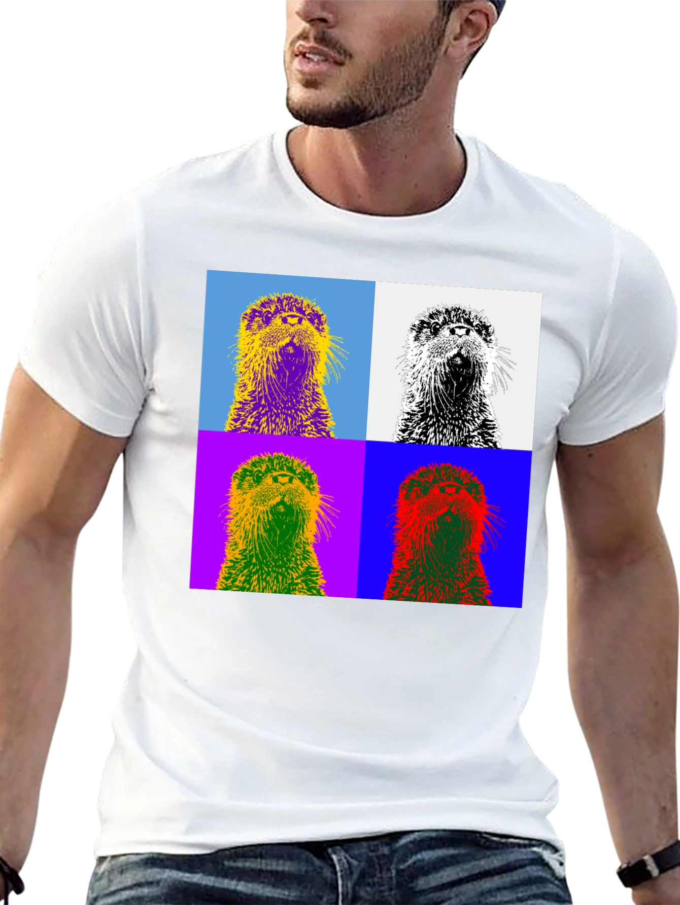Pop Art Otter T-Shirt - Stylish Graphic Tee