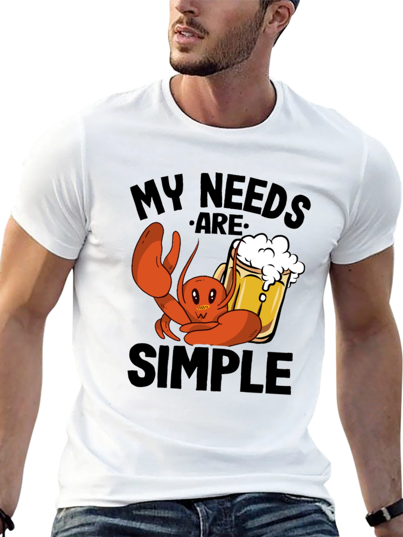 My Needs Are Simple Lobster Beer T-Shirt